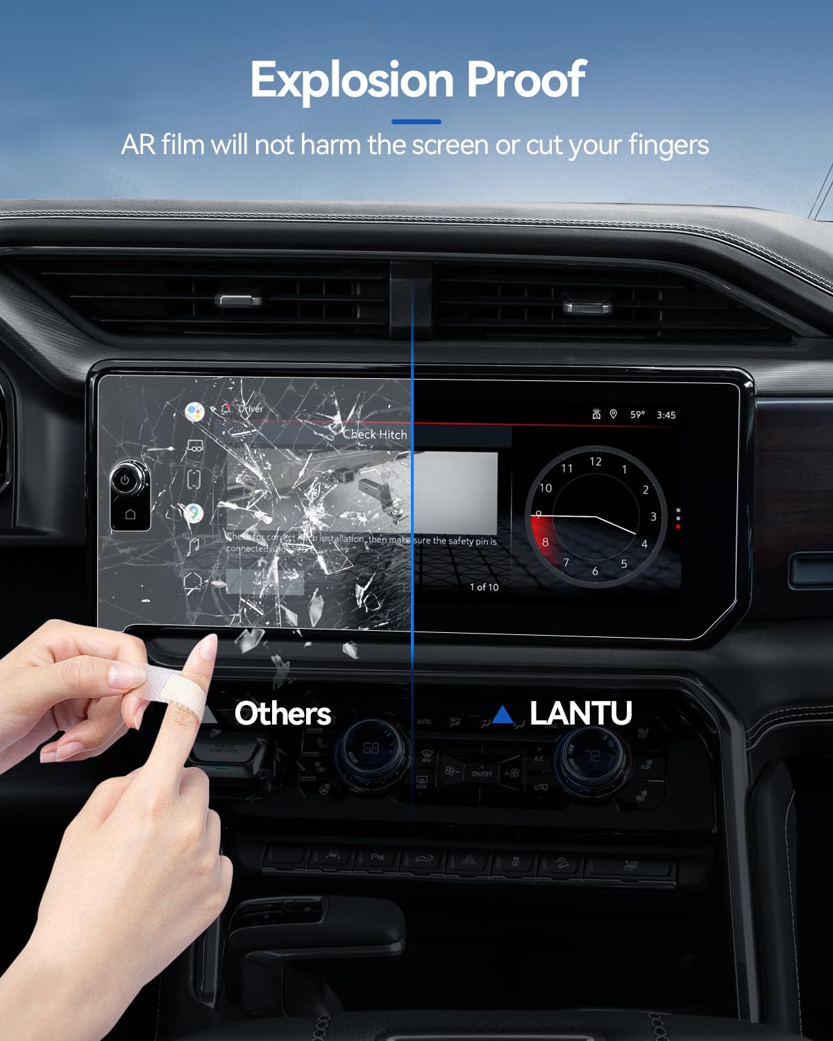 Lantu 2 Pack Sierra Screen Protector For Gmc Sierra Accessories Anti Reflective Nano Film Fits 2022 2024 Sierra 1500&2024 Sierra