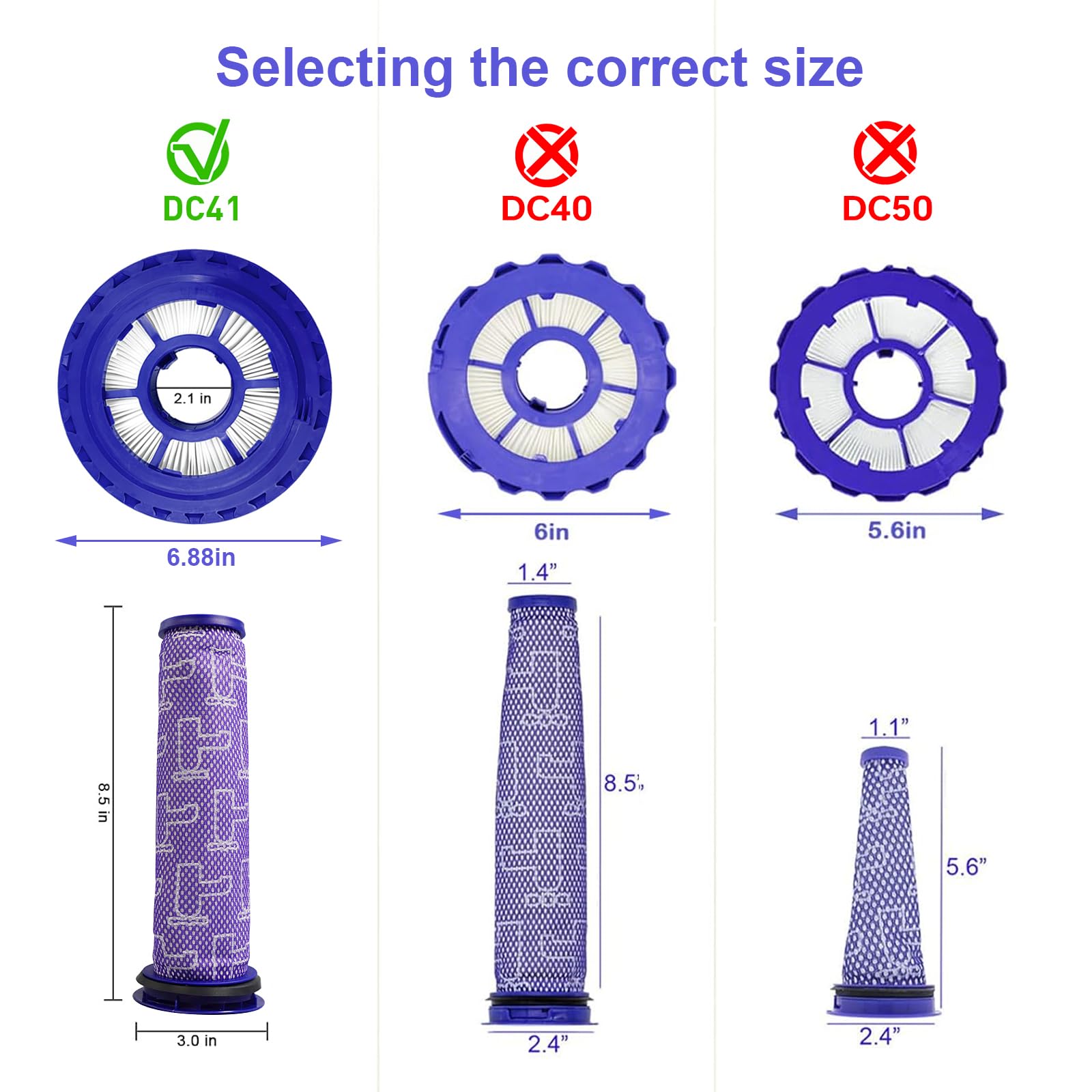 Kaulolado Dc41 Vacuum Ball Animal 2 Filter Compatible With Dyson Dc41, Dc65, Dc66, Up13, Up20 Animal, Multi Floor And Ball Vacuu