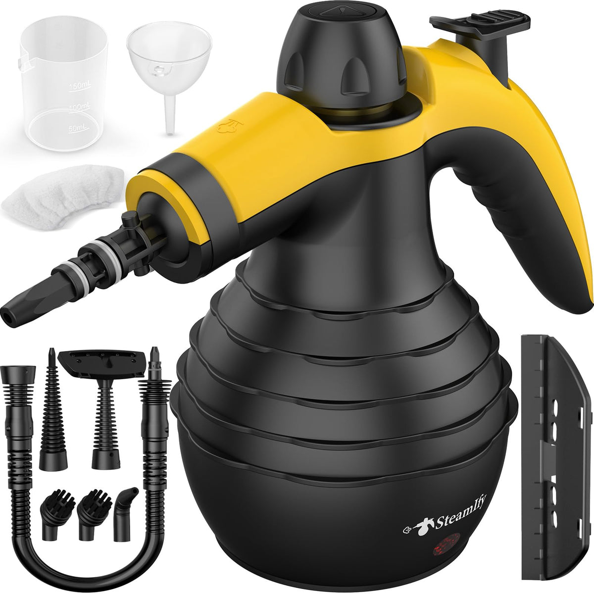 Steamify Pressurized Handheld Steam Cleaner With 10Pcs Accessories & Safety Lock, Multi Purpose & Powerful Home Use Steamer For