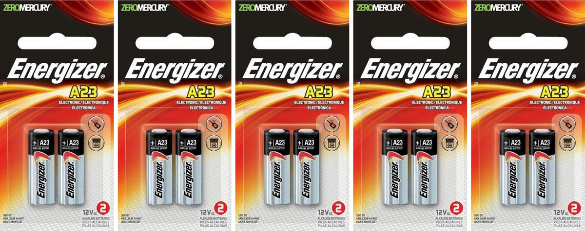 5 X 2 Energizer A23 21/23 23A Mn21 Gp23 12V Alkaline Garage Door Opener 10 Batteries