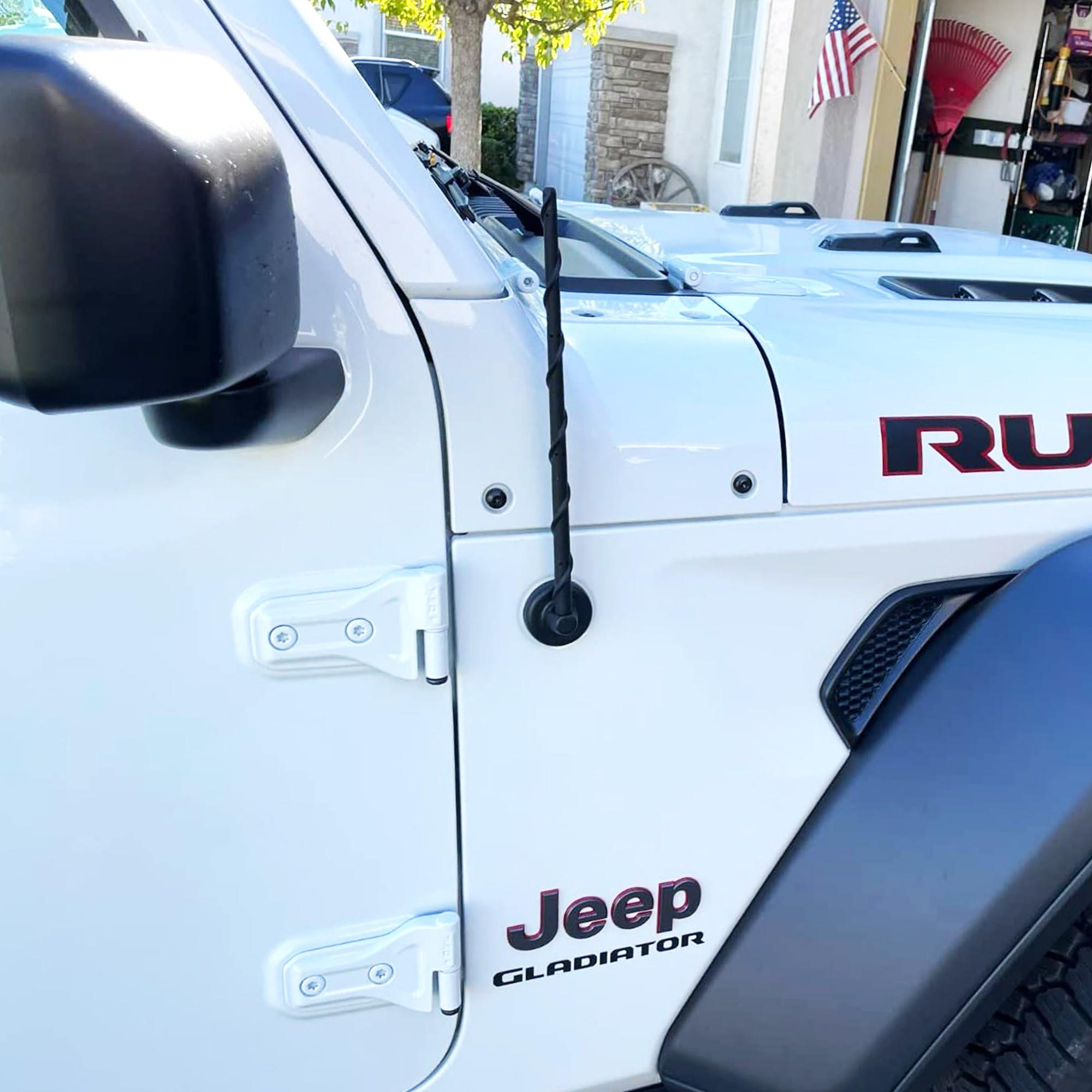 Basiker Antenna For Jeep Gladiator Willys Mojave 2007 2024 2025, Jeep Gladiator Accessories, 13 Inch Spiral Rubber Jeep Gladiator Willys Mojave Antenna Replacement Designed For Car Radio Reception