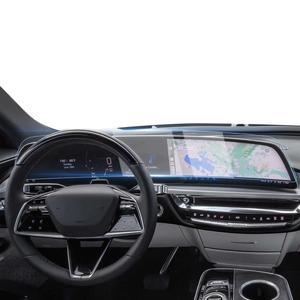 Karltys 33-Inch Screen Protector For Cadillac Lyriq 2023-2025 /Xt4 2024 2025 /Ct5 2025, Lyriq Touchscreen Tempered Glass Protector Ultra Clear Car Radio Screen Cover Anti Glare Anti Scratch