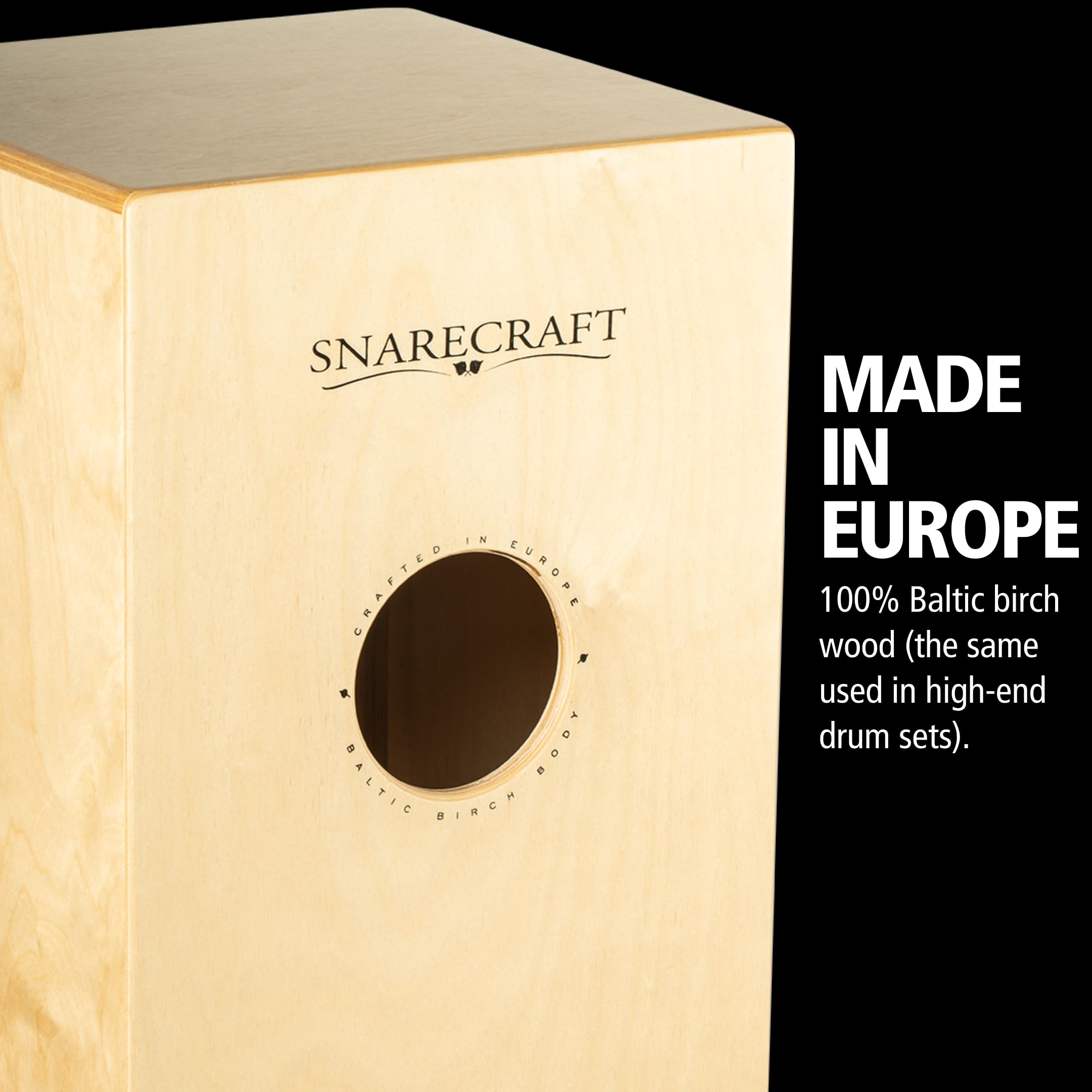 Meinl Cajon Box Drum With Internal Snares   Made In Europe   Baltic Birch Wood, Snarecraft Series, 2 Year Warranty (Sc100B)