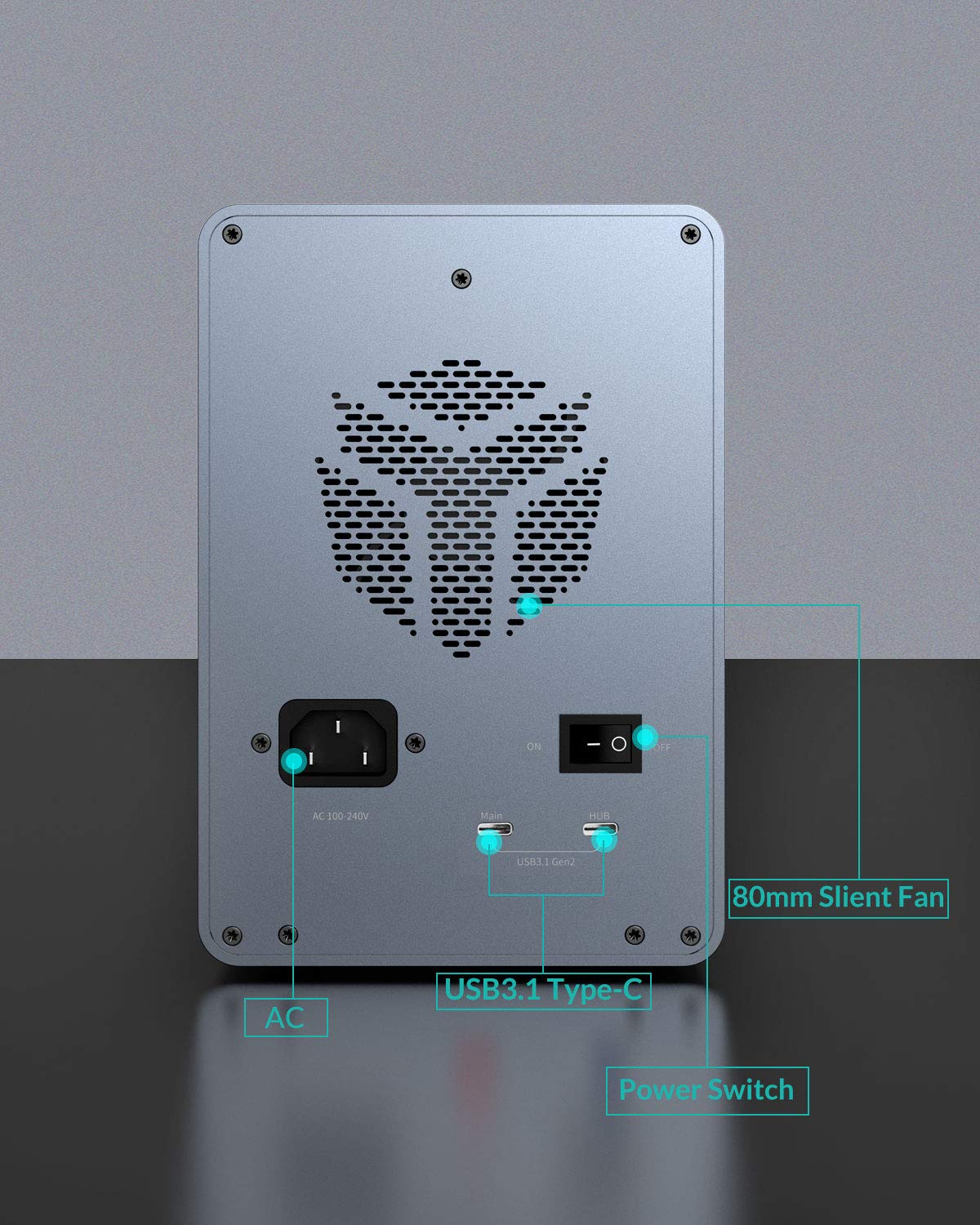 Yottamaster 10Gbps 5 Bay Usb C Hard Drive Enclosure Daisy Chain, 150W Aluminum 3.5'' Hdd Enclosure For 3.5 & 2.5 Inch Sata Hdd/S