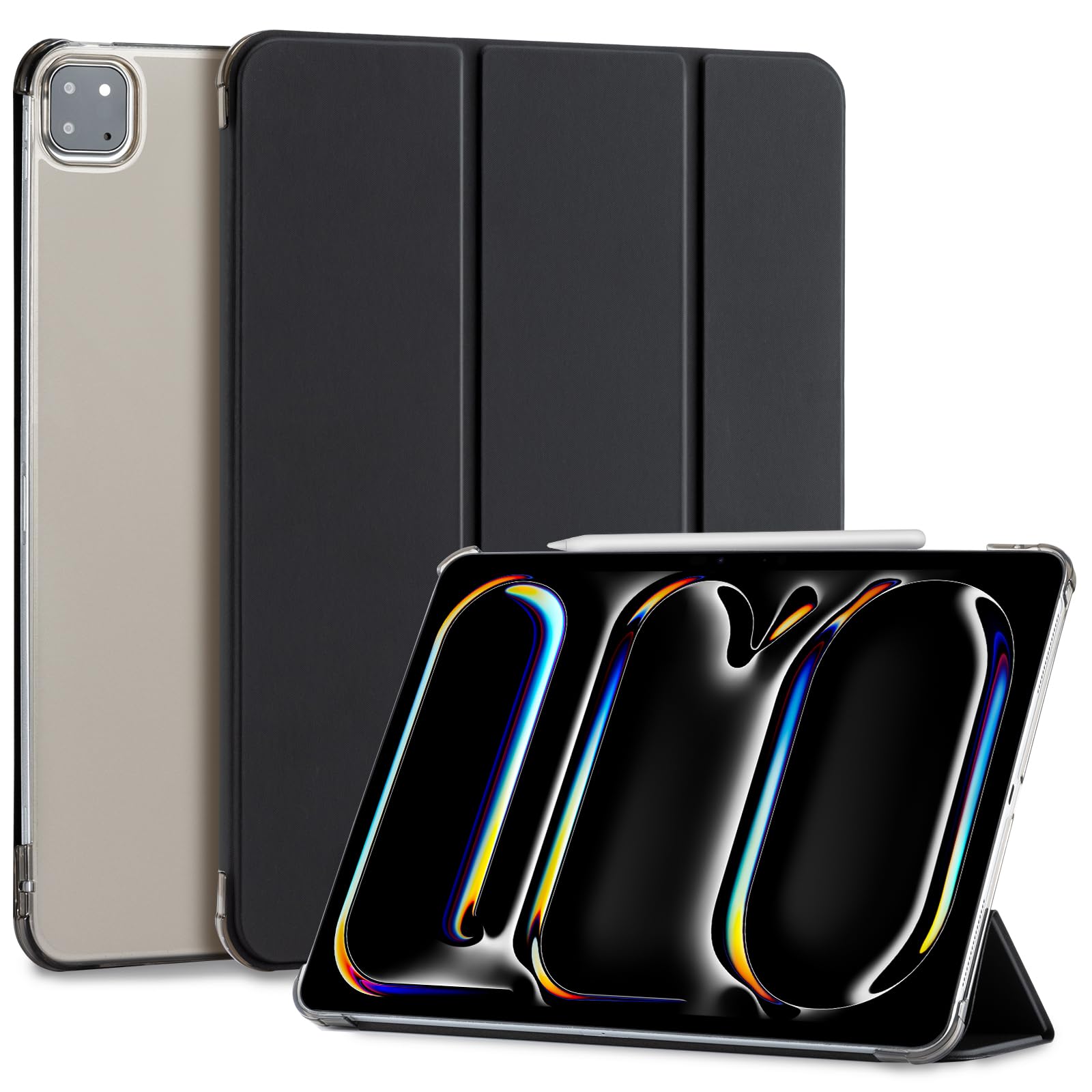 Cobak Case For Ipad Pro 13 Inch 2024 (7Th Gen) Released, Slim Stand Translucent Back Shell Protective Smart Cover With Auto Slee