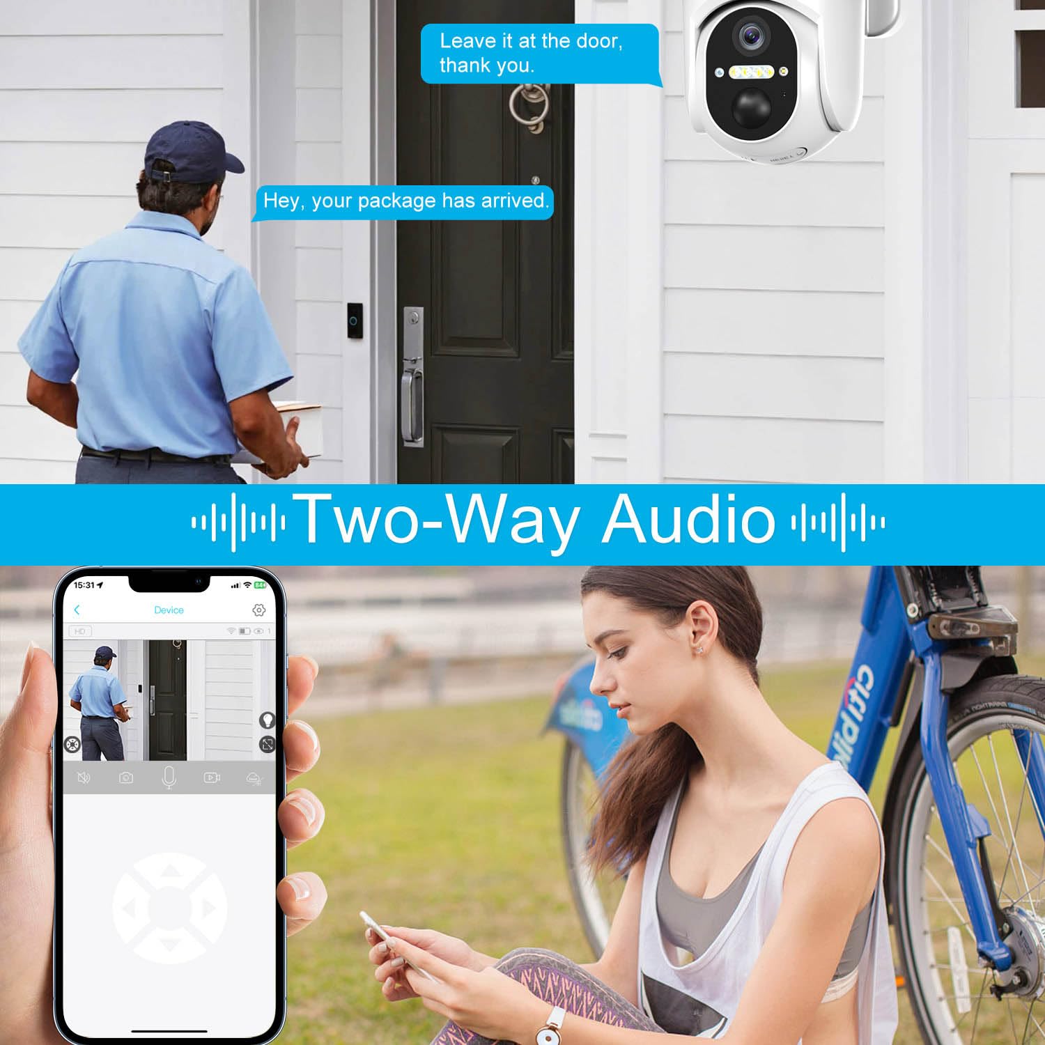 Wifi Security Cameras Wireless Outdoor, Solar Battery Powered 360 Ptz Cameras For Home Security, 2K Hd Color Night Vision, 2 Way