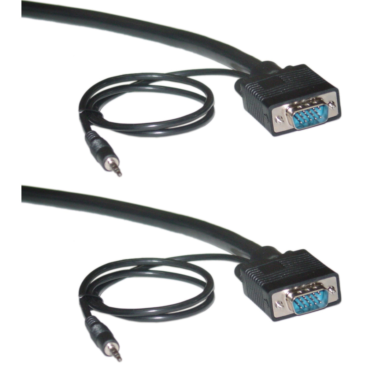Cablewholesale Vga Cable With Audio, Svga Monitor Cable With 3.5Mm Stereo Audio, Hd15 Male To Male Plus Stereo Plug, Double Shie