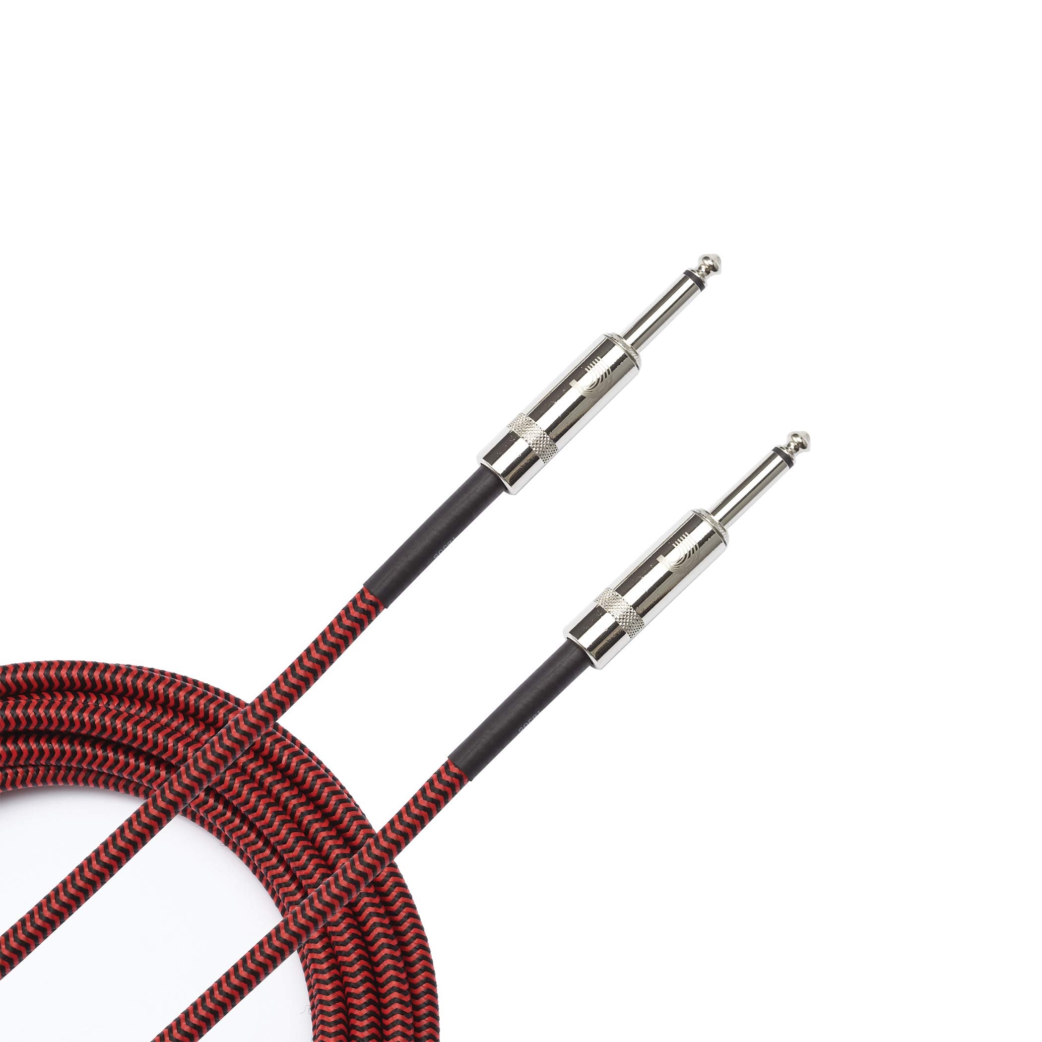 DAddario Guitar Cable - Guitar Lead - Instrument Cable - Guitar Accessories - Braided Cable - 20 Feet/7.62 Meters - Red - 1 Pac