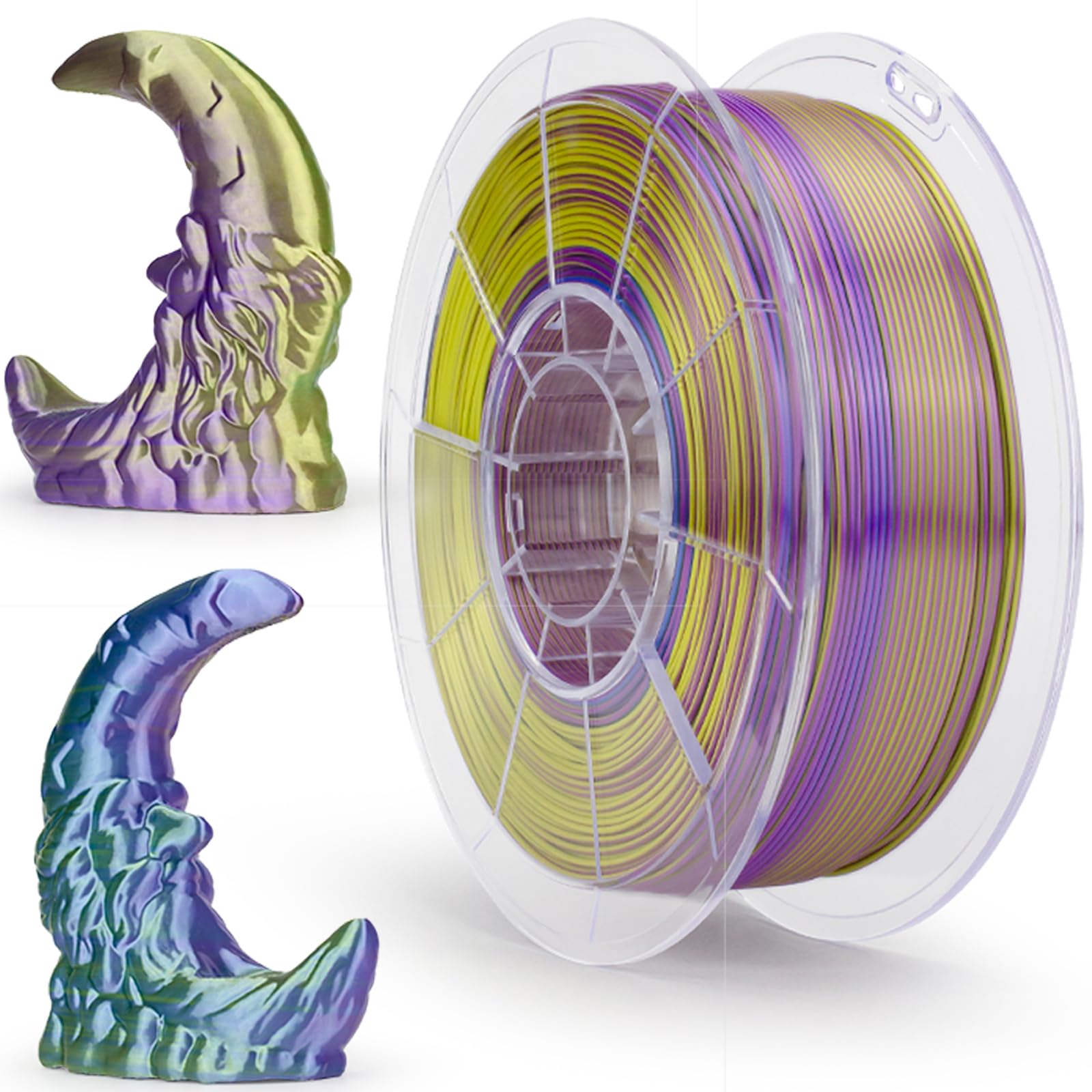 Ziro Pla Filament Triple Color Coextrusion Silk 3D Printer Filament 175Mm For 3D Printer & 3D Pen, Multicolor Pla Filament, 1Kg(