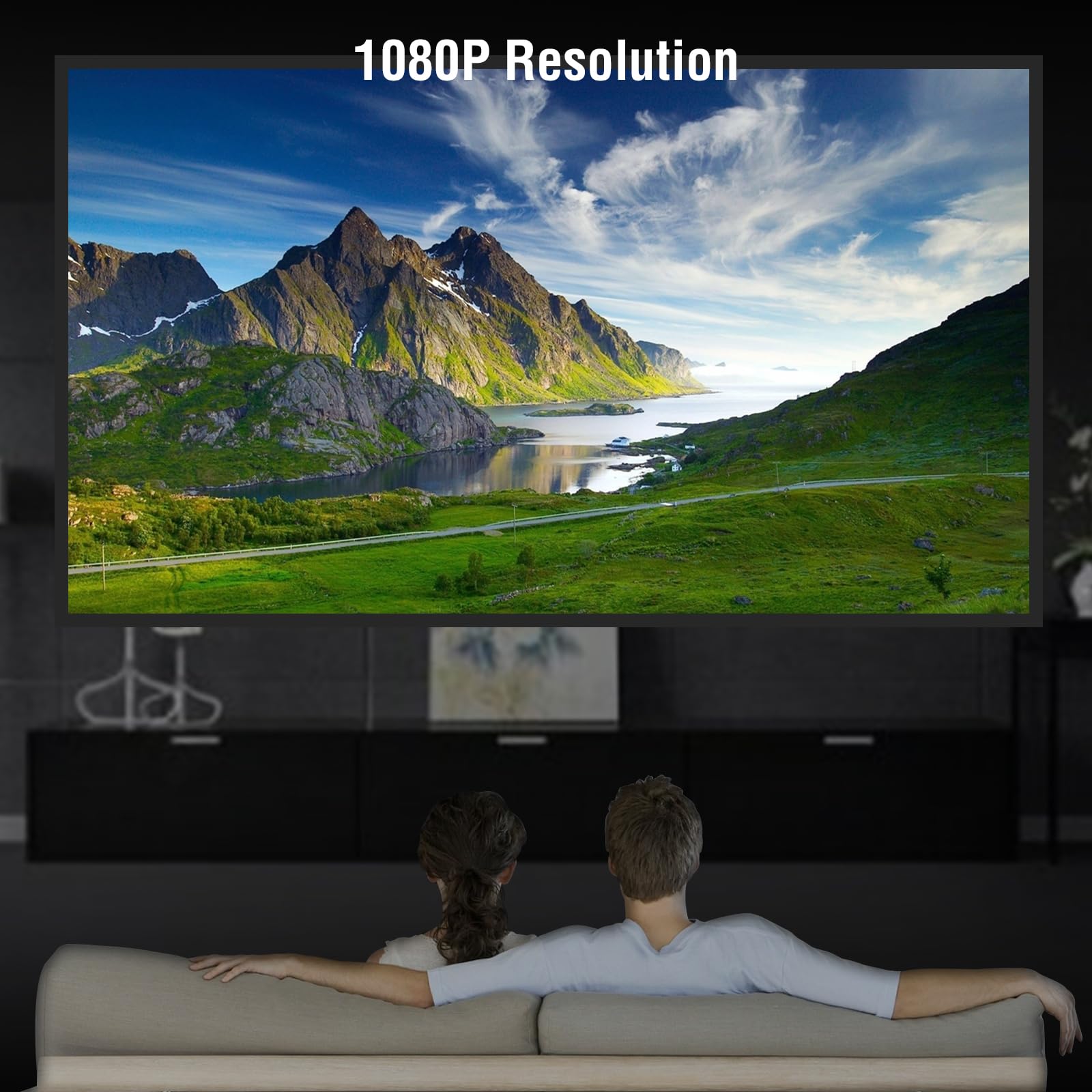 2024 Upgraded Full Hd 1080P Projector, 9500 Lumens Portable Movie Projector, Iphone Projector With Wifi And Tripod Mount, Proyec