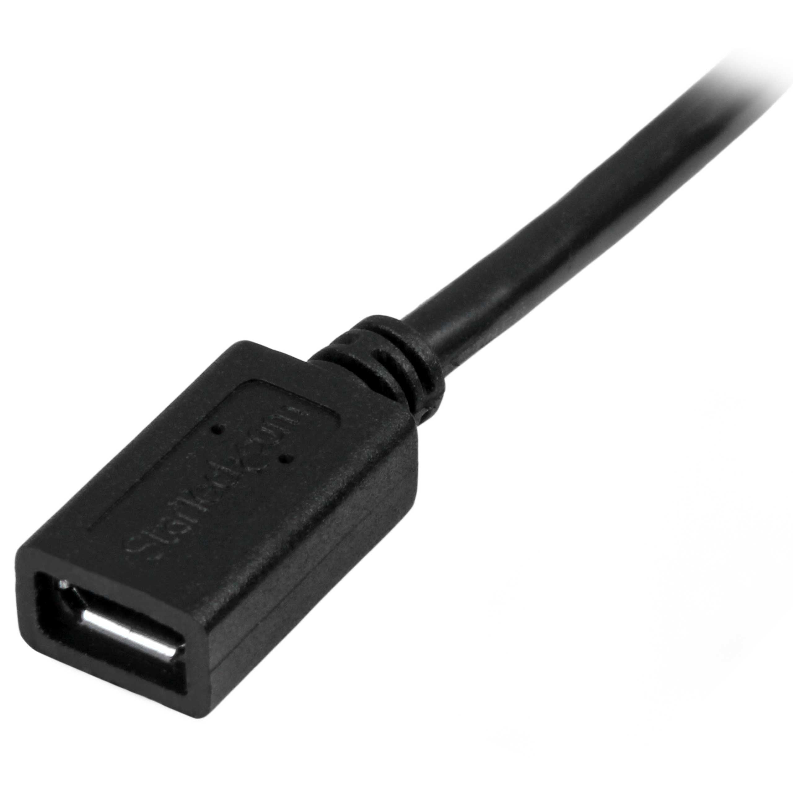 Startech.Com 0.5M 20In Micro Usb Extension Cable   M/F   Micro Usb Male To Micro Usb Female Cable (Usbubext50Cm), Black