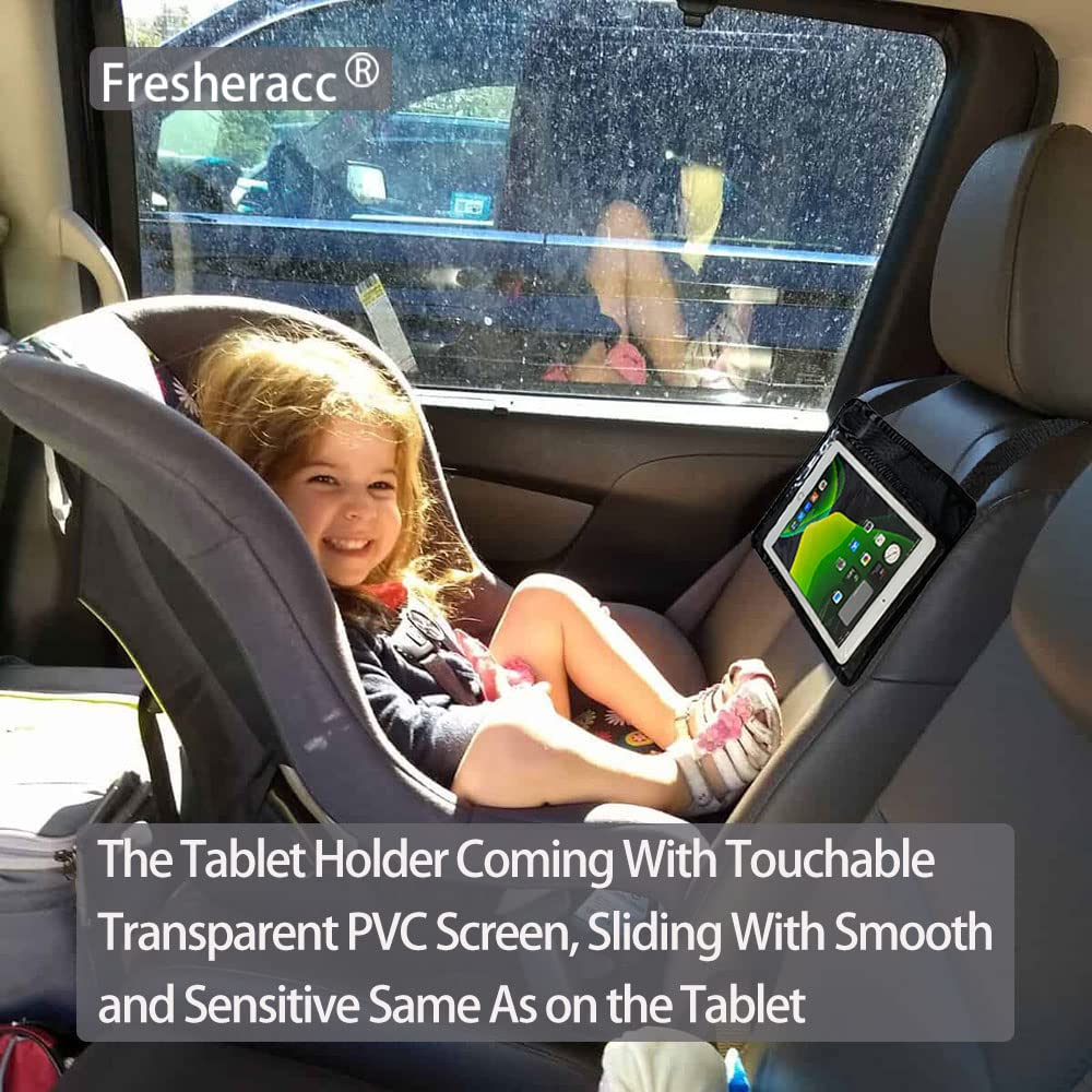 FresherAcc Car iPad Kindle Tablet Holder, Black, Lightweight & Washable, Fits Up to 10.5", Model LecaHol0912