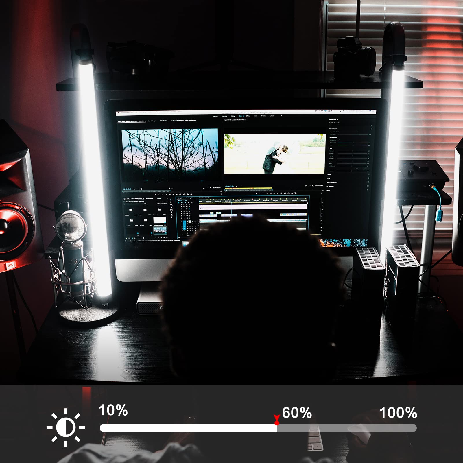 Rgb Led Video Light Stick Wand, Obeamiu 2600 9600K Portable Studio Photography Lighting, 5000Mah Rechargeable Battery, 21 Lights