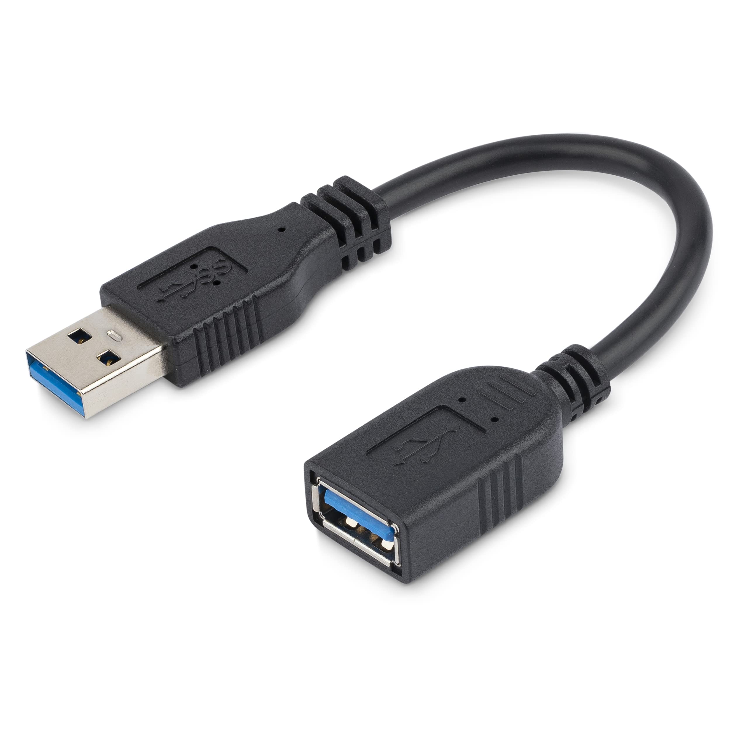Startech.Com 6In Short Usb 3.0 (5Gbps) Extension Adapter Cable (Usb A Male To Usb A Female)   Usb 3.2 Gen1 Port Saver Cable   Bl