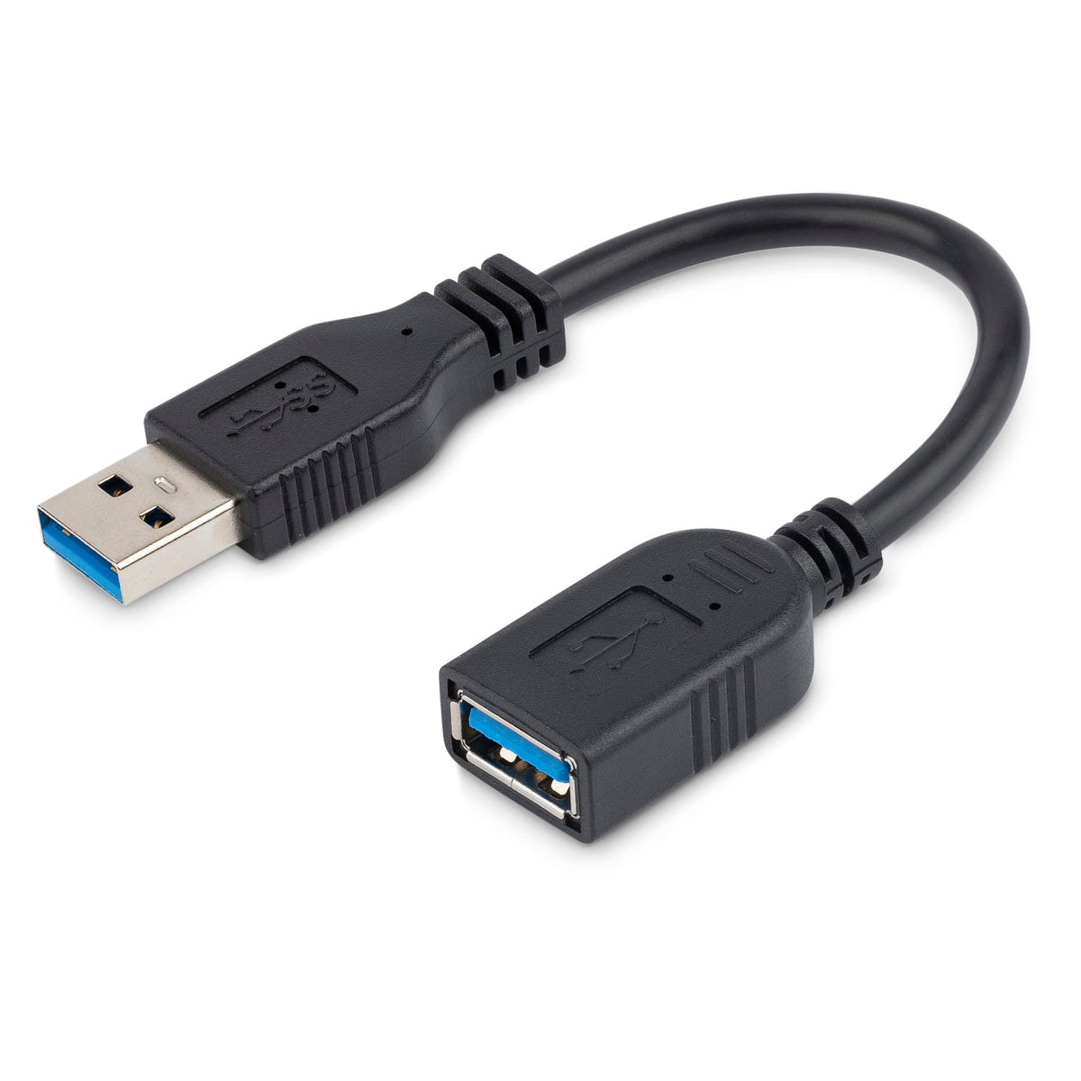 Startech.Com 6In Short Usb 3.0 (5Gbps) Extension Adapter Cable (Usb A Male To Usb A Female)   Usb 3.2 Gen1 Port Saver Cable   Bl