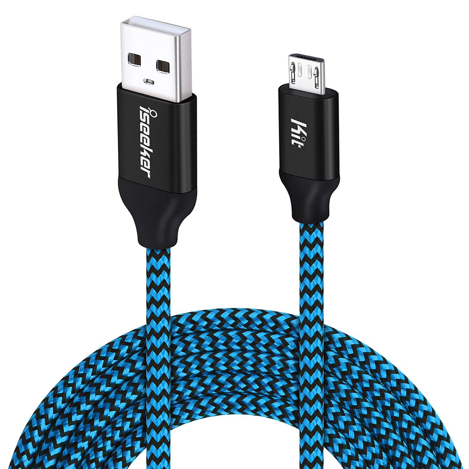 Micro Usb Charger Cable, [15 Ft] Durable Extra Long Usb 2.0 Charge Cord Compatible For Android/Windows/Smartphones/Samsung/Htc/Motorola/Nokia/Lg/Tablet And More(Blue)