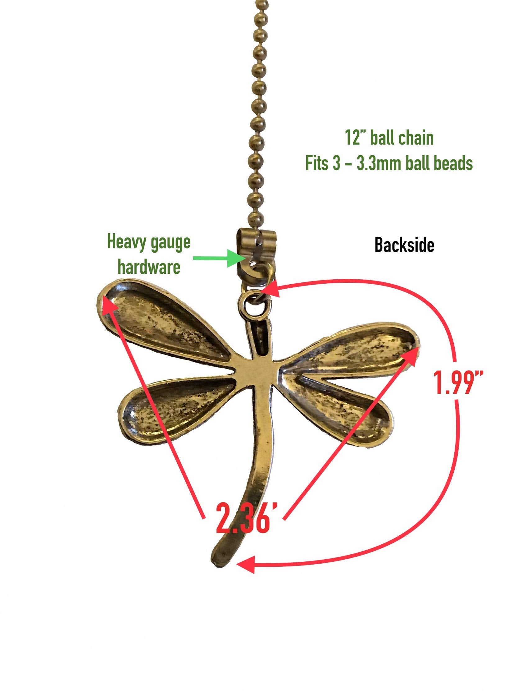 Large Pewter Dragonfly Ceiling Light Fan Pull Pull Chain Extender Ornament