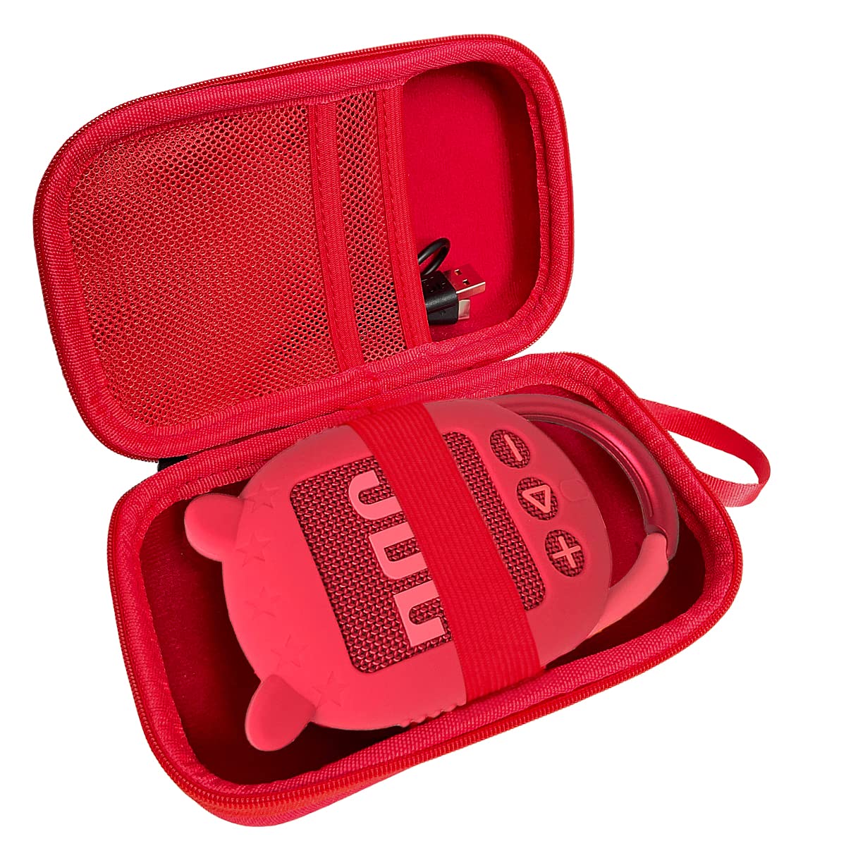 Hard Carrying Case And Silicone Cover For Jbl Clip 4 Portable Bluetooth Speaker, Protective Travel Case Storage For Jbl Clip 4 Speaker Accessories (Red)