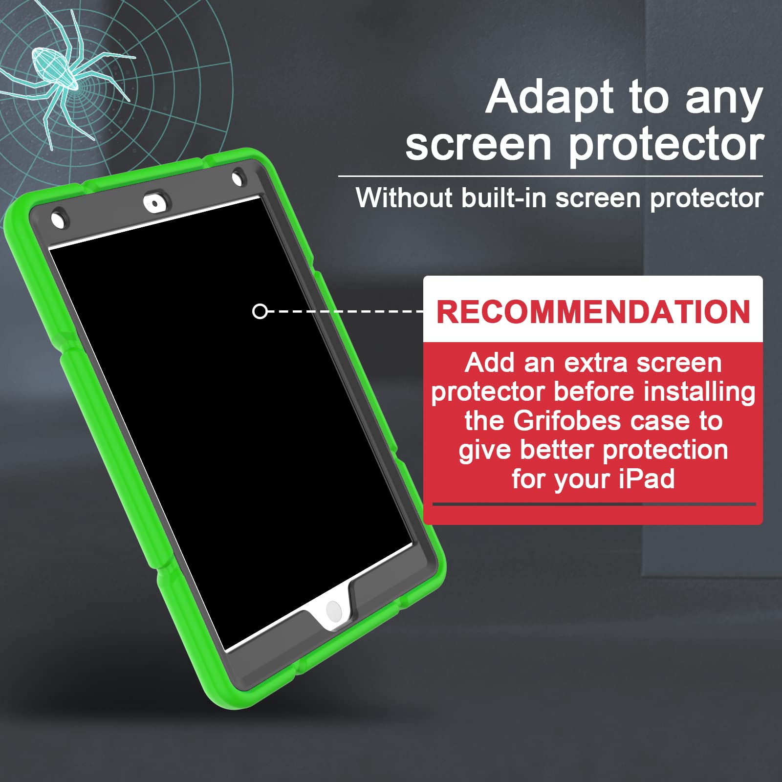 Grifobes For Ipad 9Th Generation Case, For Ipad 8Th/7Th Generation Case 2021/2020/2019, Heavy Duty Rugged Protective 10.2'' Cove