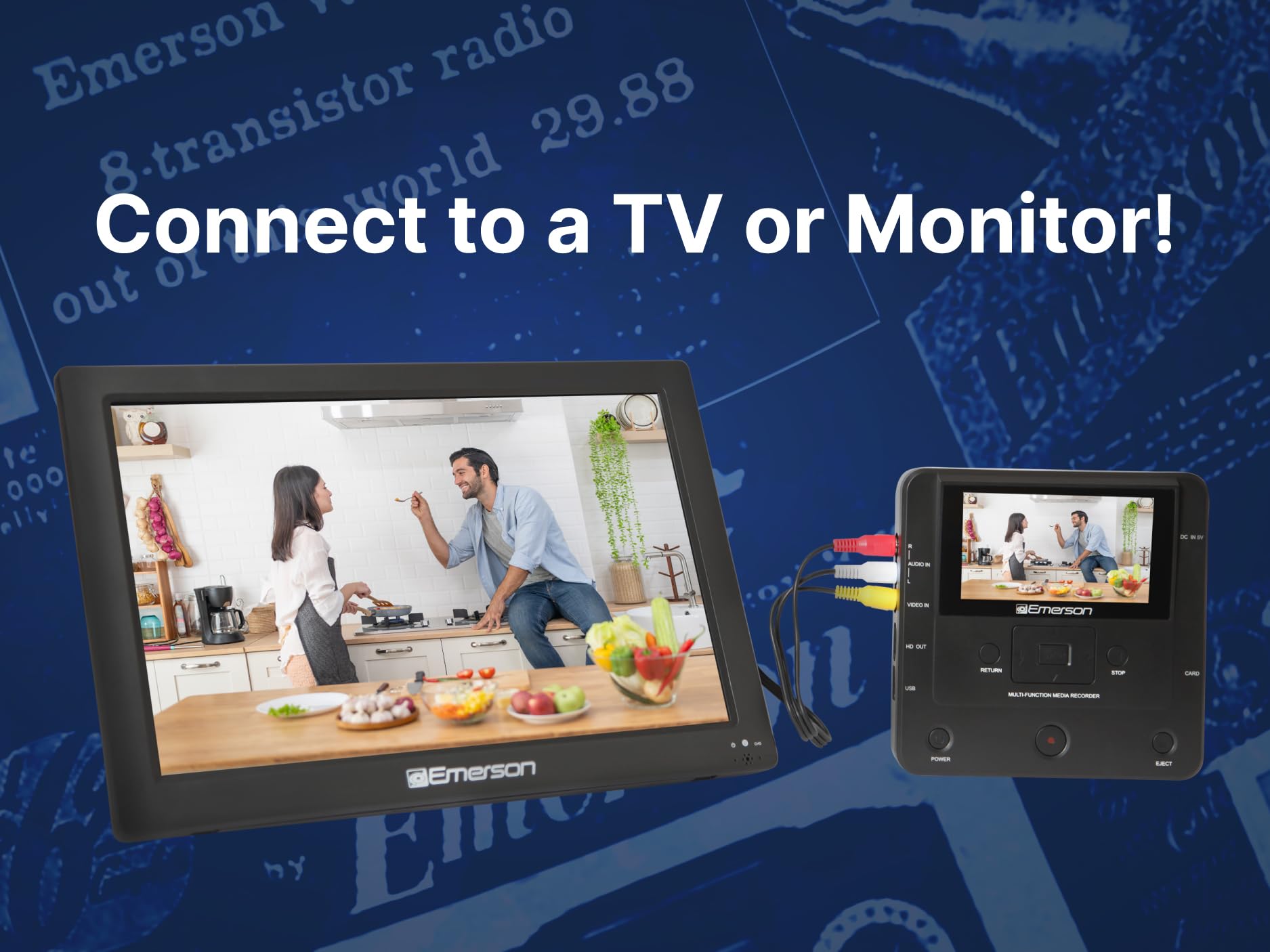 Emerson Emt-1200 Multimedia Recorder With 4.3-Inch Lcd Screen: Record Videos, Music, And Photos From Phone To Dvd, Usb, Or Memor