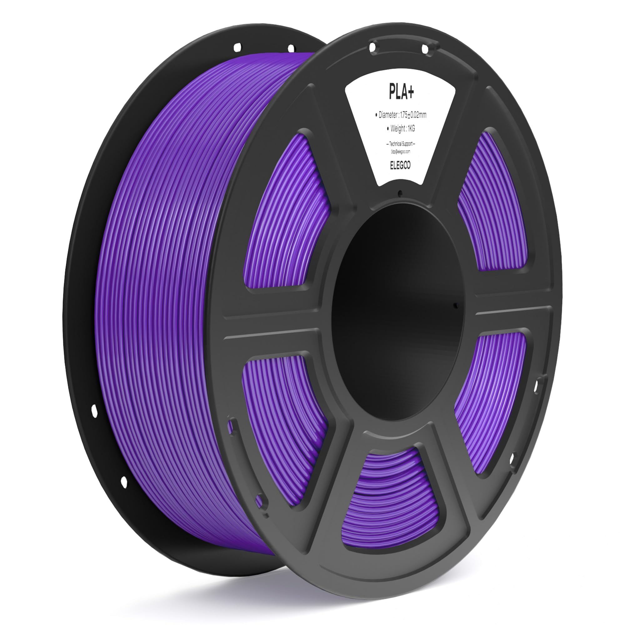 ELEGOO PLA+ Filament 1.75mm Purple 1KG, High Toughness PLA Plus 3D Printer Filament Dimensional Accuracy +/- 0.02mm, 1kg Spool(2