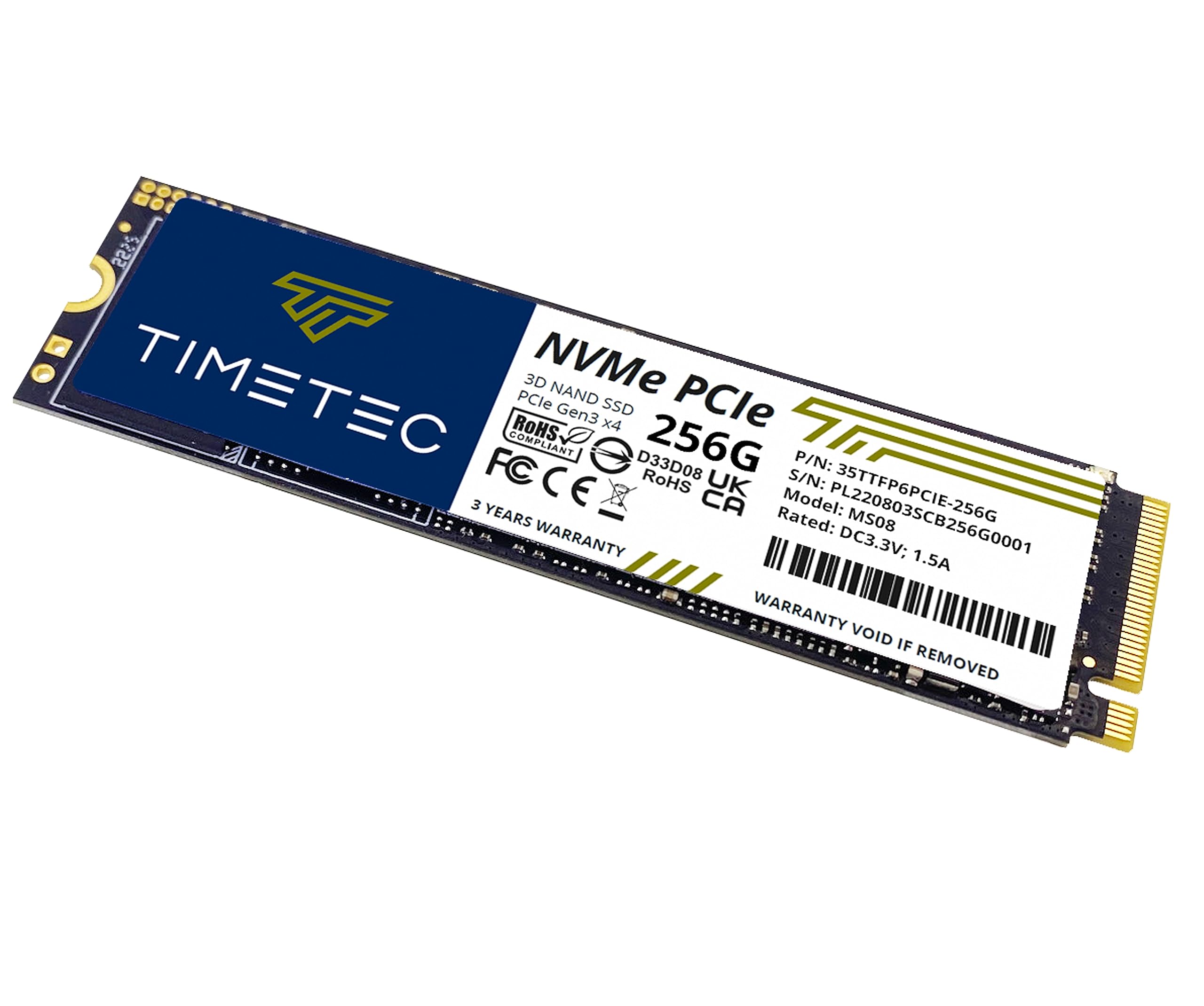 Timetec 256Gb Ssd Nvme Pcie Gen3X4 8Gb/S M.2 2280 3D Nand High Performance Slc Cache Read/Write Speed Up To 2,000/1,600 Mb/S Internal Solid State Drive For Pc Laptop And Desktop