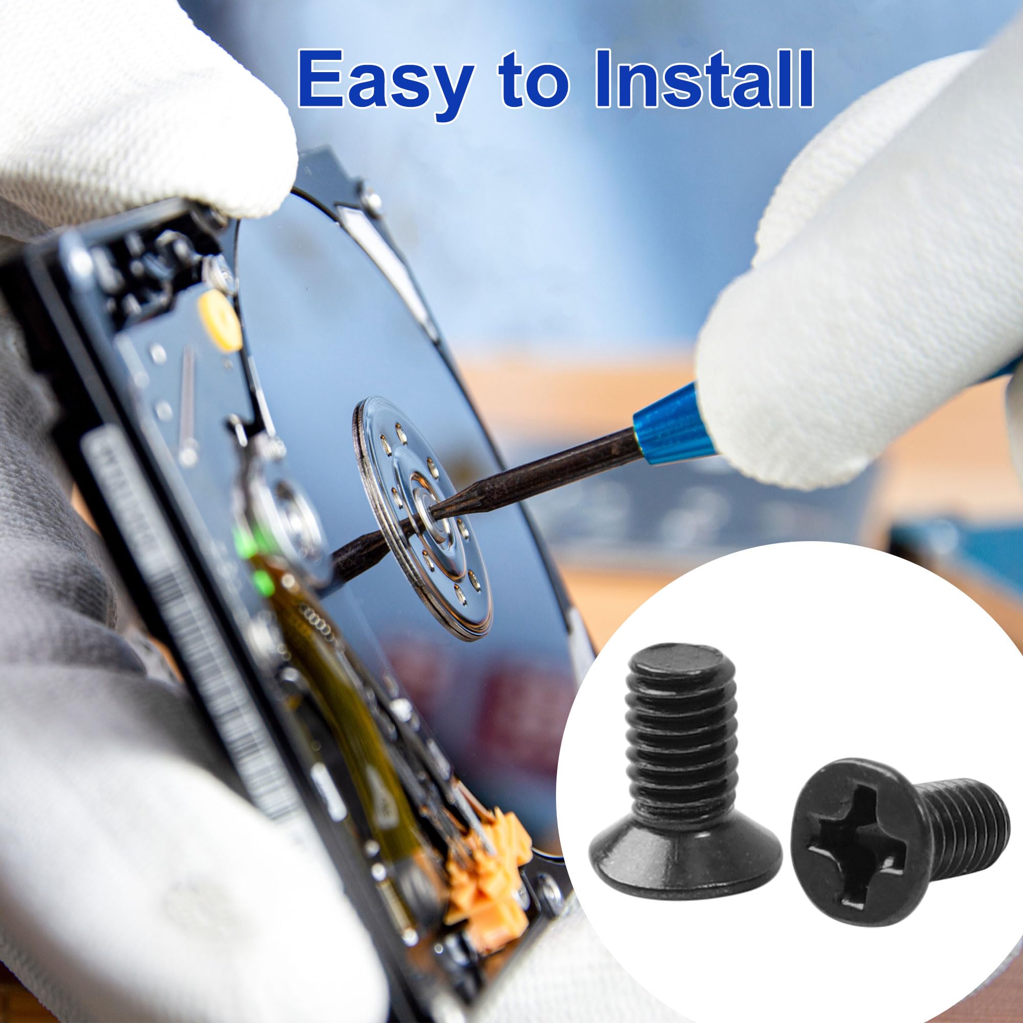 Uxcell 50Pcs Hard Drive Screws M3 X 4.7Mm Hdd Ssd Hard Drive Mounting Screws Black Metal Hard Drive Replacement Screws For Lapto