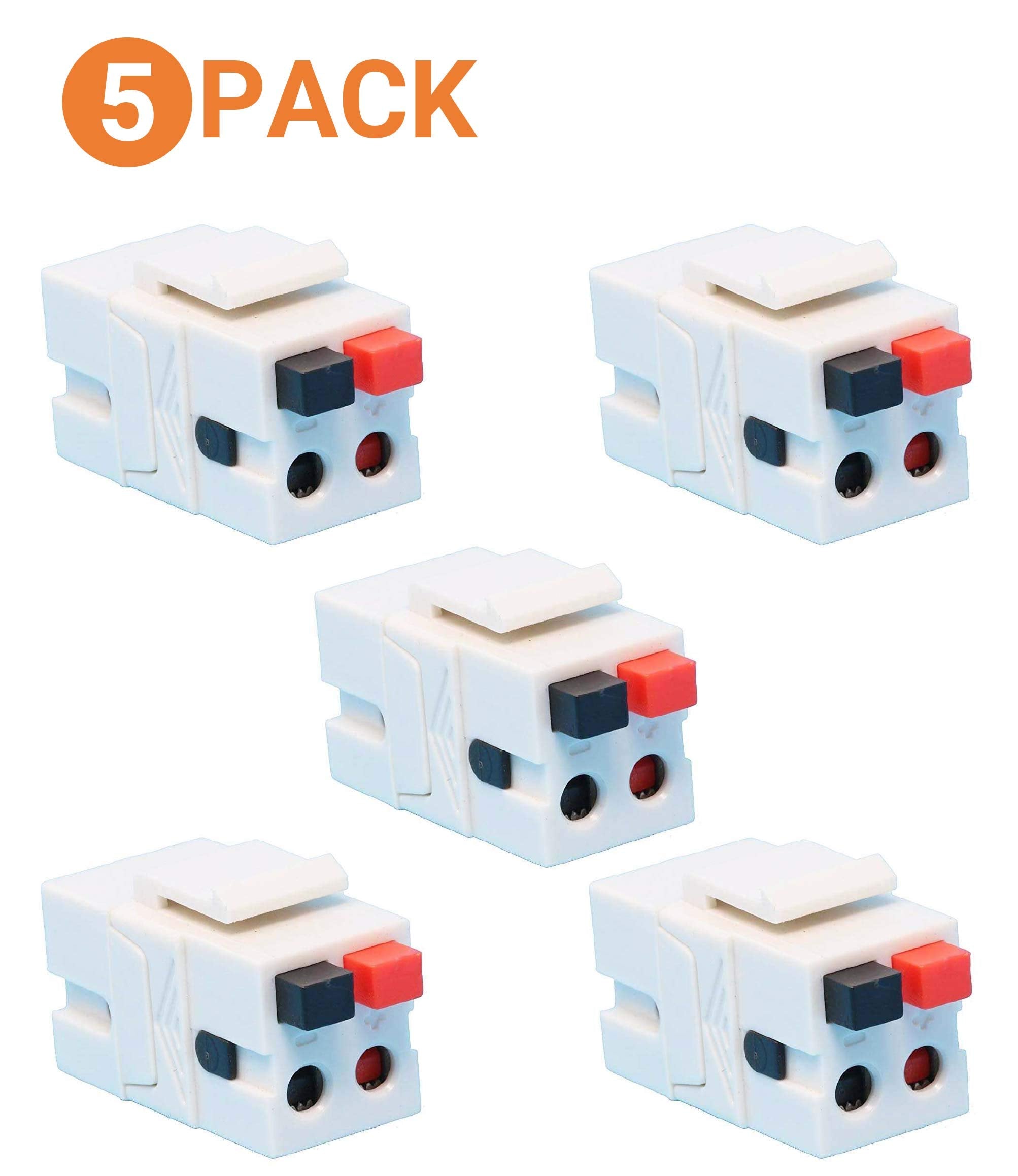 Diytech Speaker Keystone Jack   Spring Loaded Speaker Jack For Keystone Wall Plate, Female To Female, For Home Theater Wall Plat