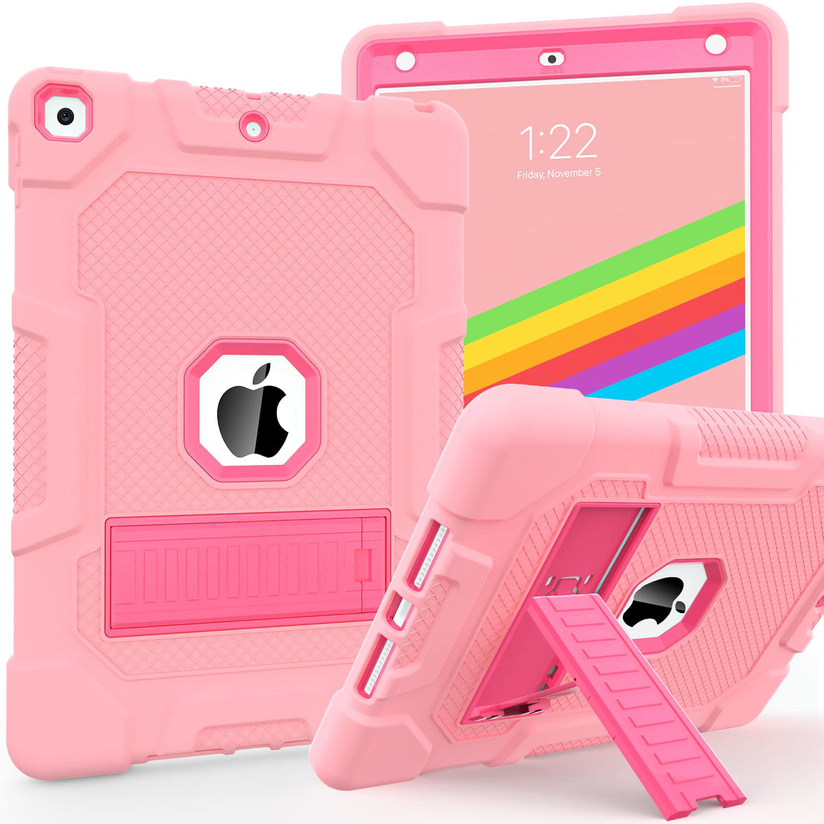 Timism For 9Th Generation Case, For 8Th/7Th Generation Case, For 10.2 2021/2020/2019 Case With Kickstand, Heavy Duty Shockproof 