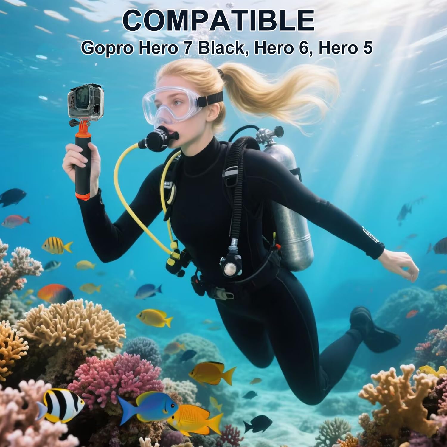 Suptig Replacement Waterproof Case Protective Housing Compatible For Gopro Hero 7 Black Hero 5 Gopro Hero 6 For Underwater Charg