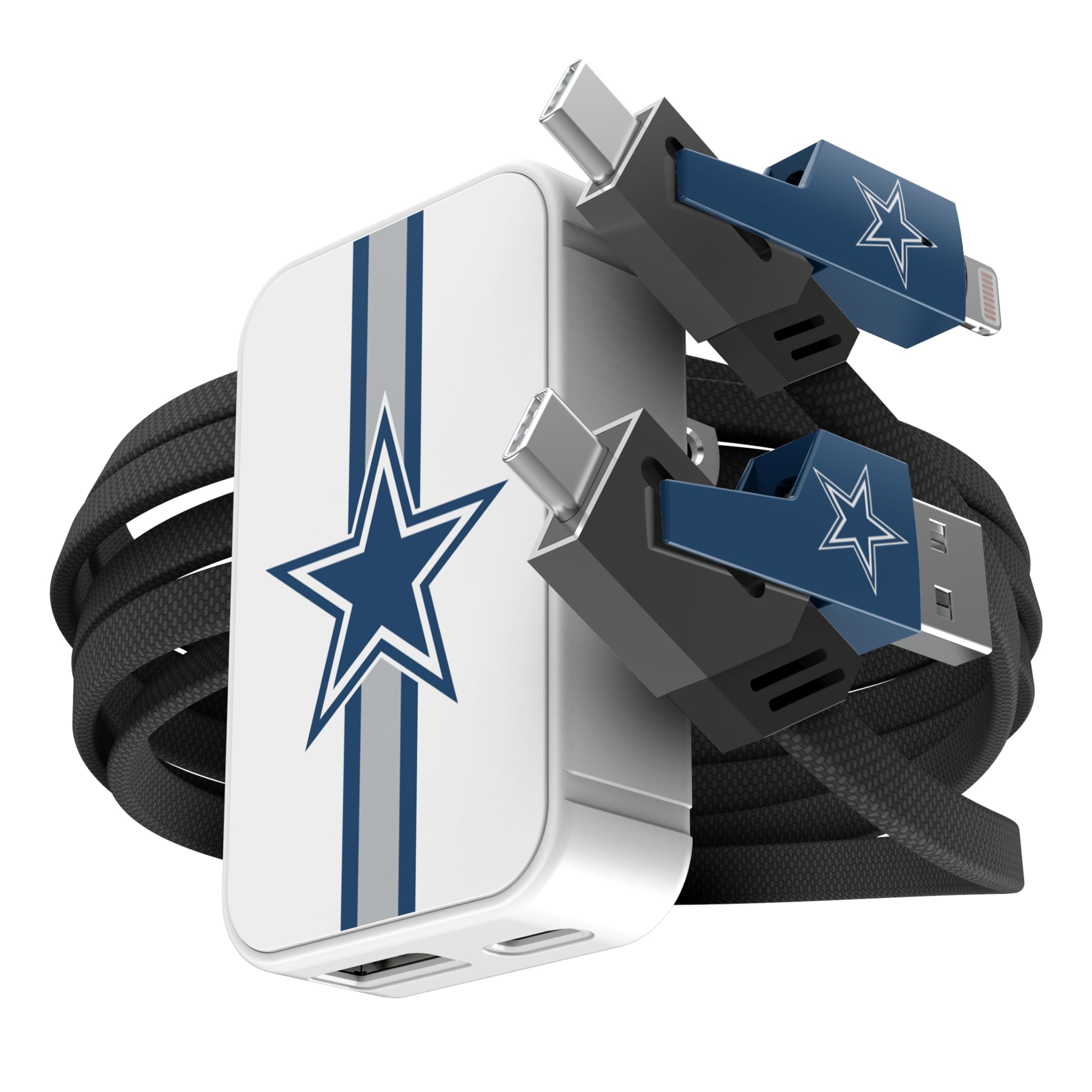 SOAR NFL Slim Wall Charger and 4 in 1 Multi Charging Cable, Dallas Cowboys