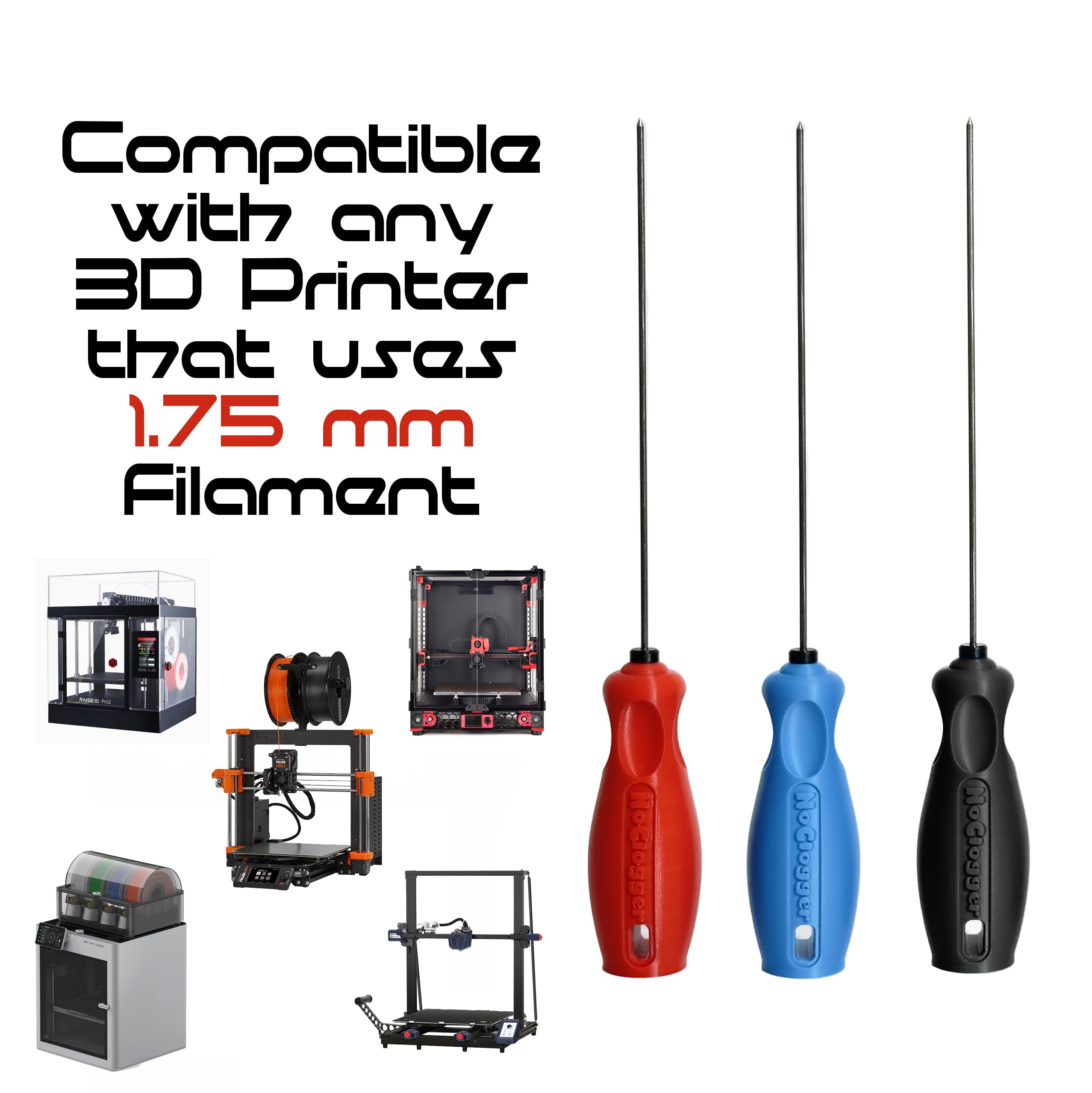 Noclogger The Must Have 3D Printing Tool 3D Printer Extruder Nozzle Cleaning (Blue)