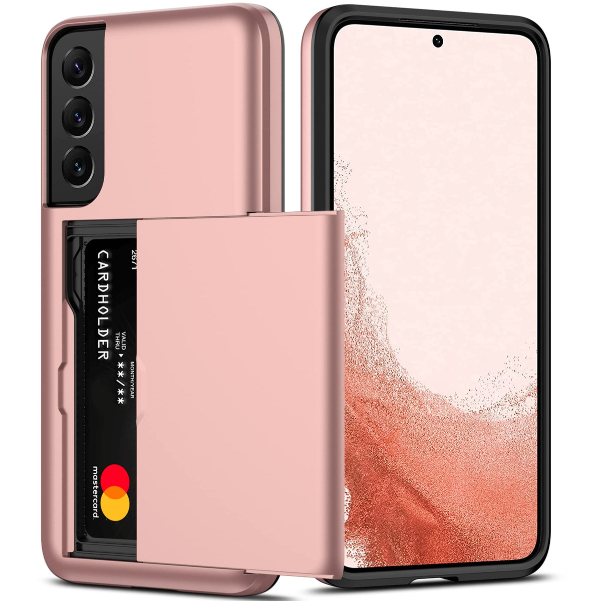 Nvollnoe For Samsung S22 Plus Case With Card Holder 5G 6.6 Inch Slim Dual Layer Heavy Duty Protective For Galaxy S22 Plus Case H