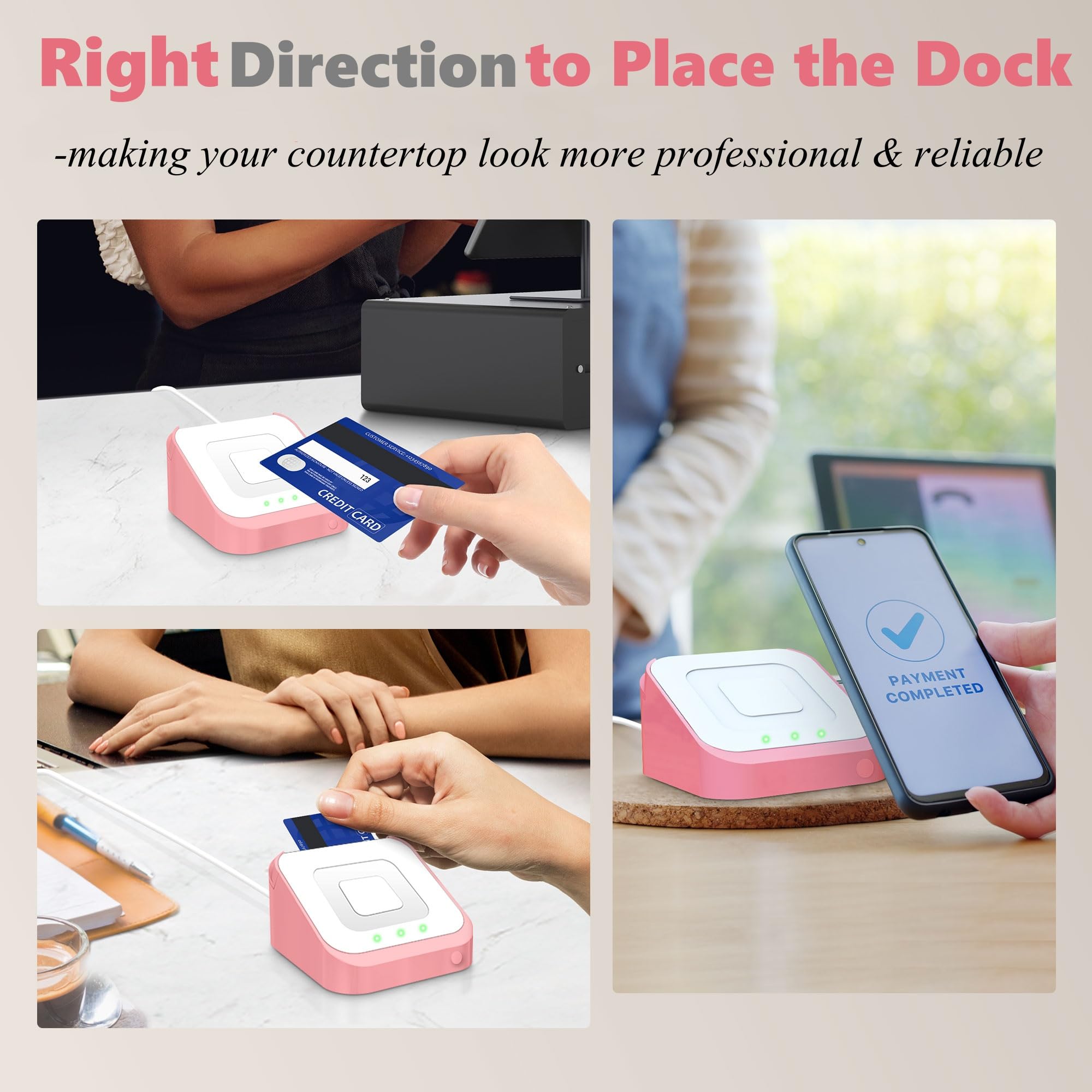 Square Dock Compatible With Square Reader 2Nd Generation, Holder Stand For Square Card Reader 2Nd Gen., With Smart Anti Sleep Bu