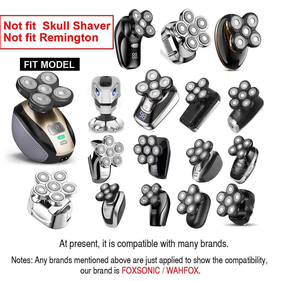 Wahfox Universal 3 Pcs 5 Blades Shaver Heads For Head Shaver And Other Brands Head Shaver