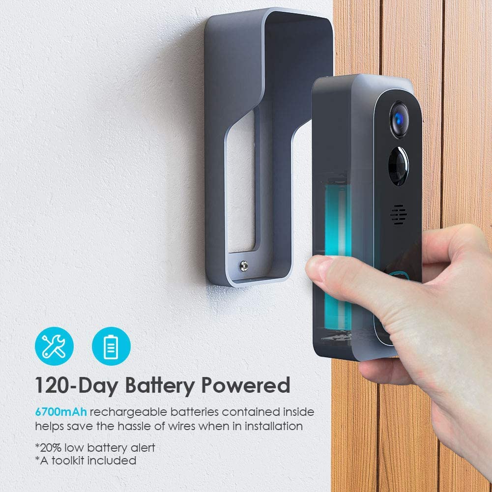 ***DISCONTINUED*** Silarius SIL-DOORBELL2MPBSDB 2MP, WiFi Battery Powered Smart Doorbell Camera + Chime (Outdoor IP65), Cloudedge app , includes 32GB MicroSD card