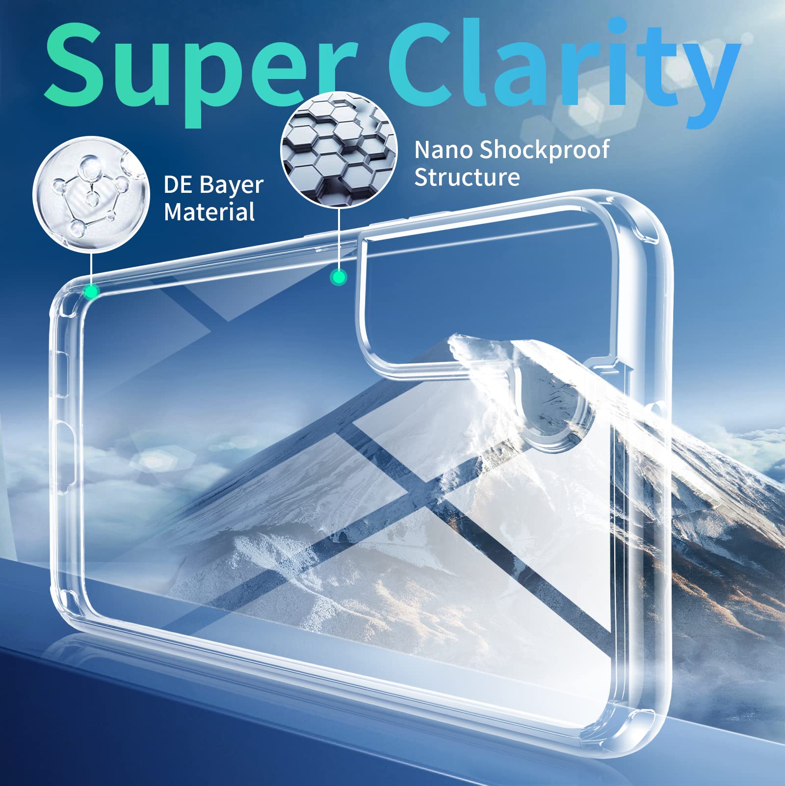 Meifigno Crystal Clear Samsung Galaxy S22+ Plus Case (6.6 Inch), [20X Anti Yellow][Military Grade Protection & Super Clear] Hard