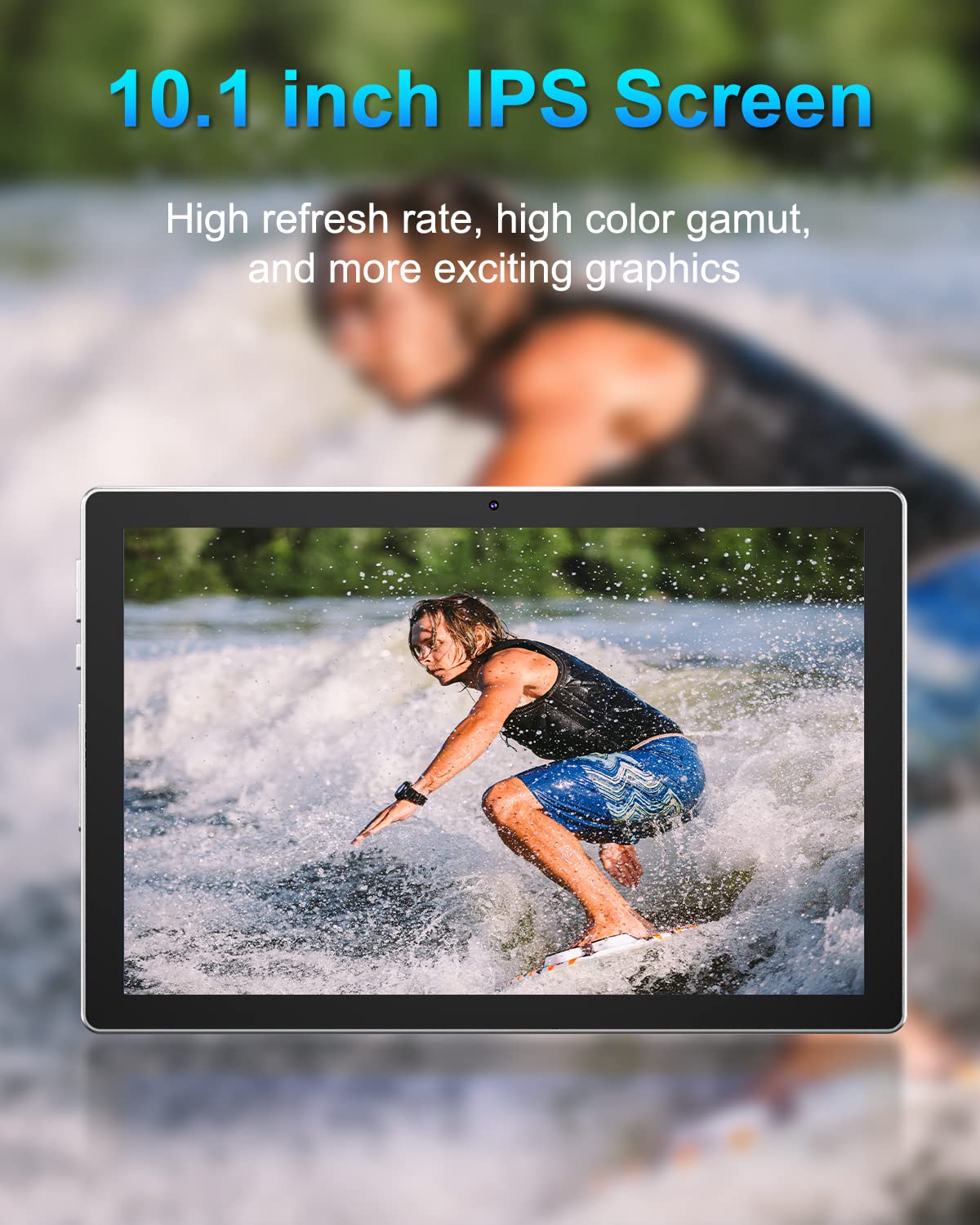 Tablet 10.1 Inch Android 12 Os Tableta, 2 In 1 Tablets With Keyboard, Mouse, Case, Stylus, Tempered Film , 32Gb Rom+2Gb Ram, 8Mp