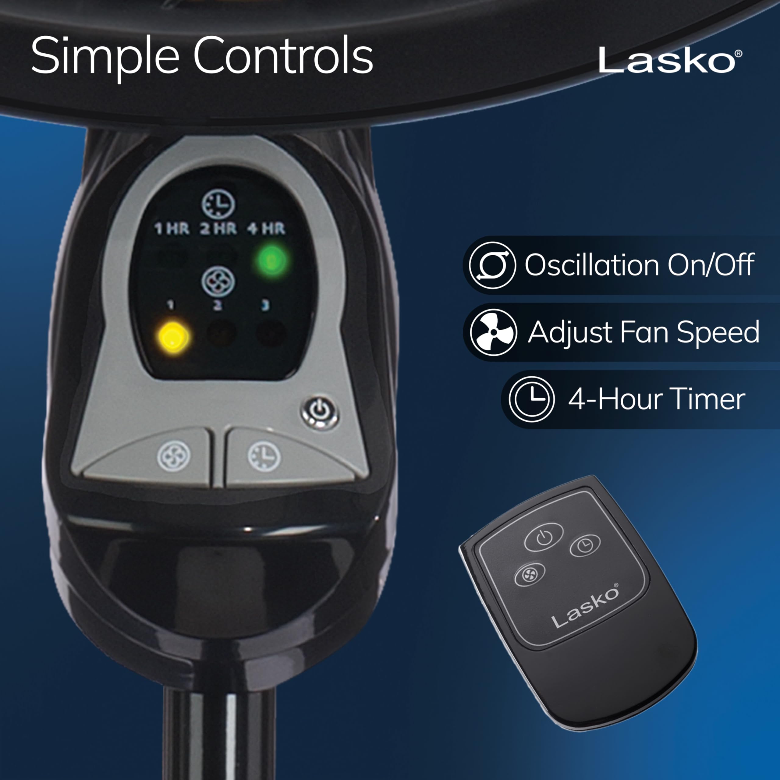 Lasko 18 In. Cyclone Pedestal Fan With Remote Control, Black