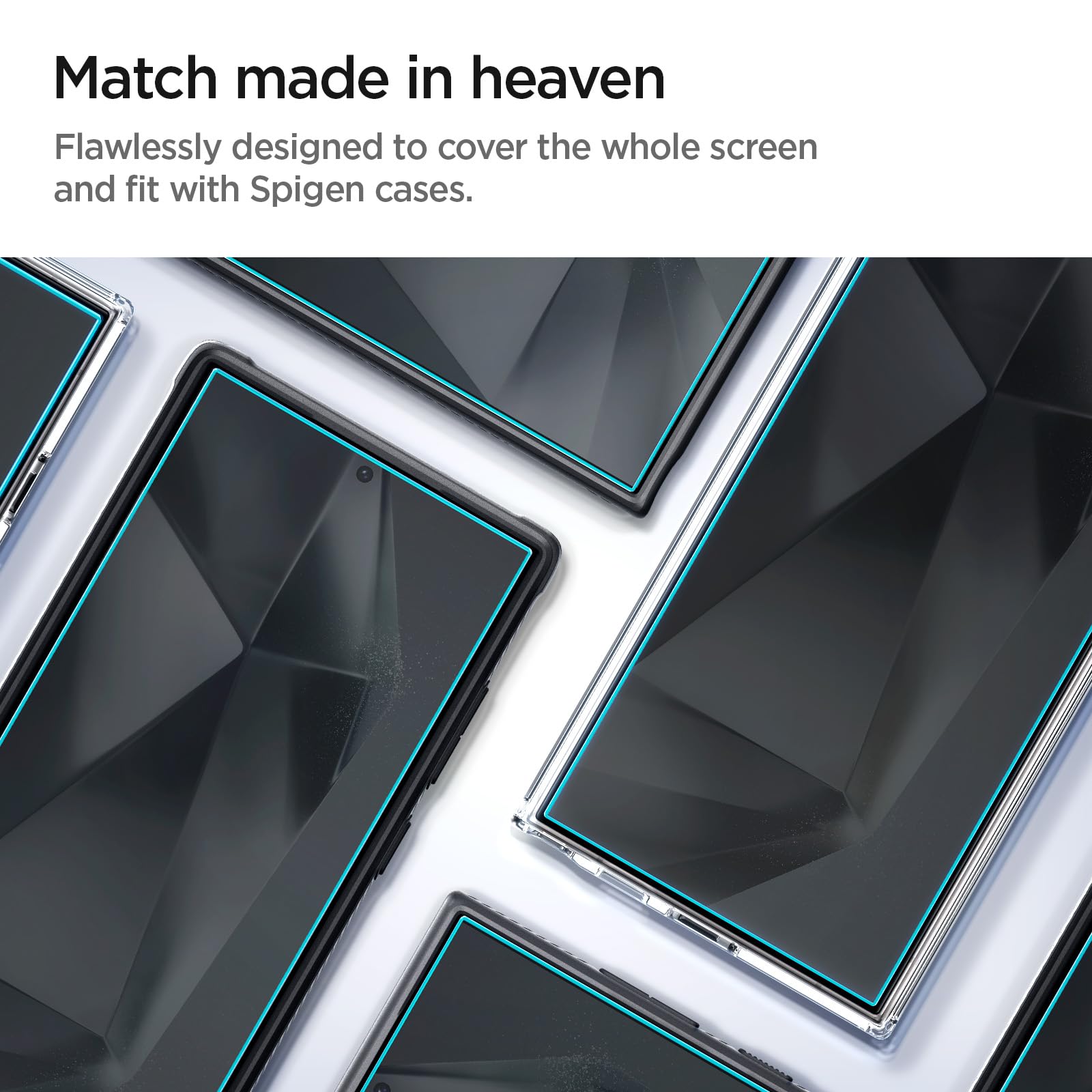 Spigen Tempered Glass Screen Protector [Glastr Ez Fit] Designed For Galaxy S24 Ultra [Case Friendly]   2 Pack