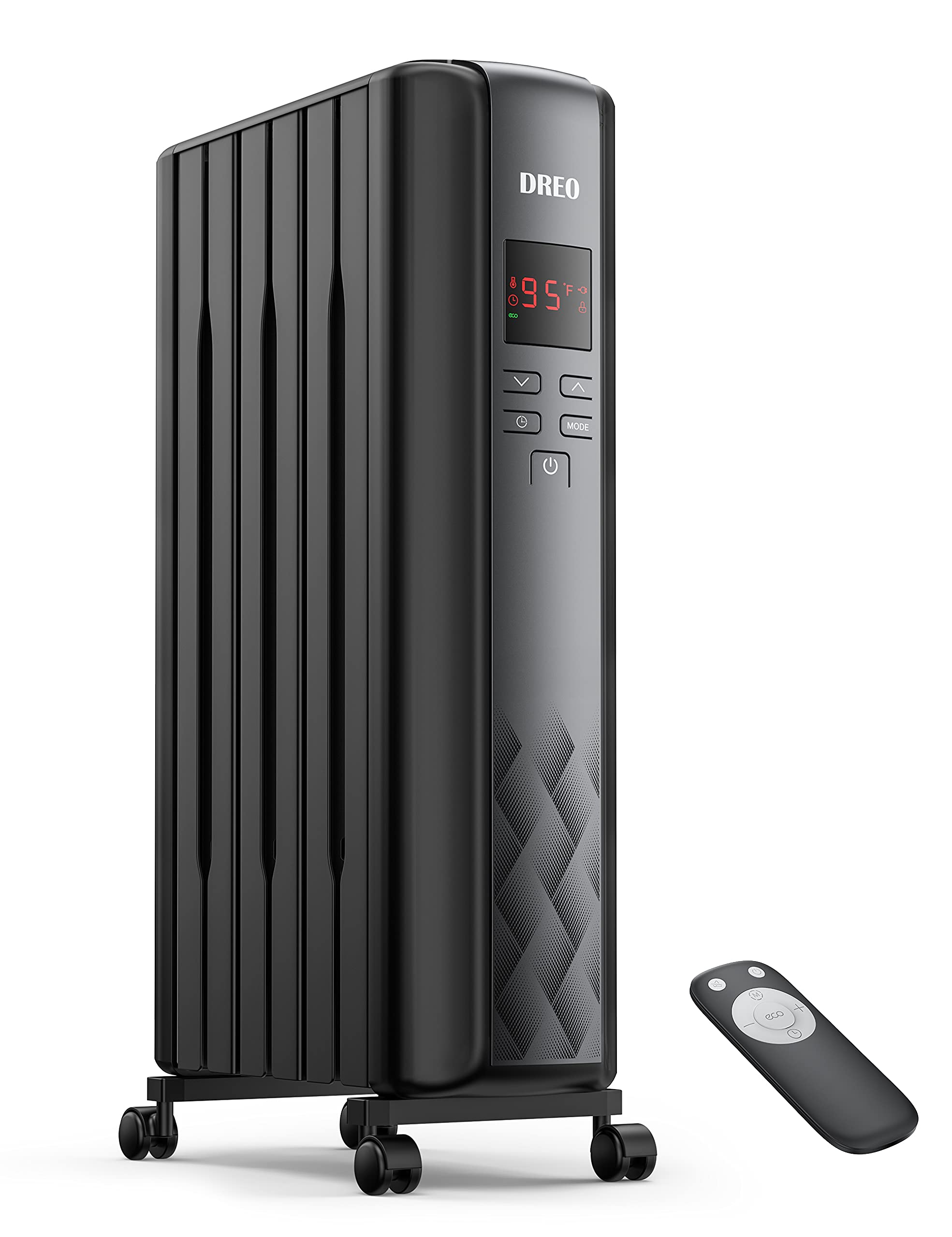 Dreo Oil Filled Radiator Heater, Electric Radiant Heater With Remote Control, 4 Modes, Overheat & Tip Over Protection, 24H Timer