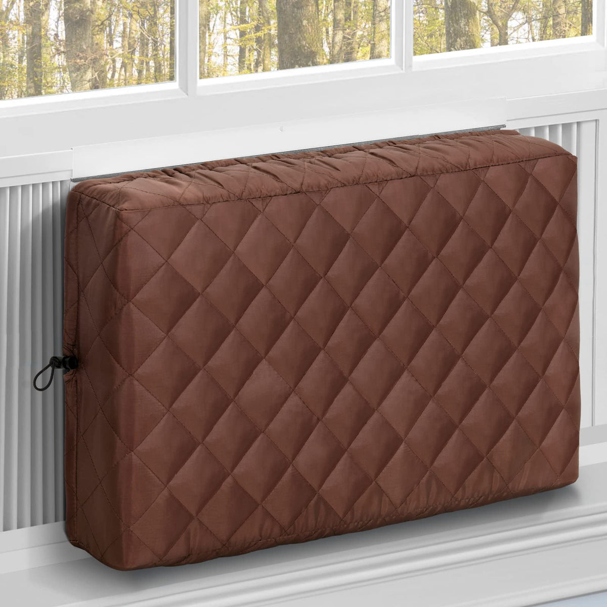 Kylinlucky Indoor Air Conditioner Cover Ac Cover For Inside Window Unit 21 X 15 X 3.5 Inches(L X H X D),Brown