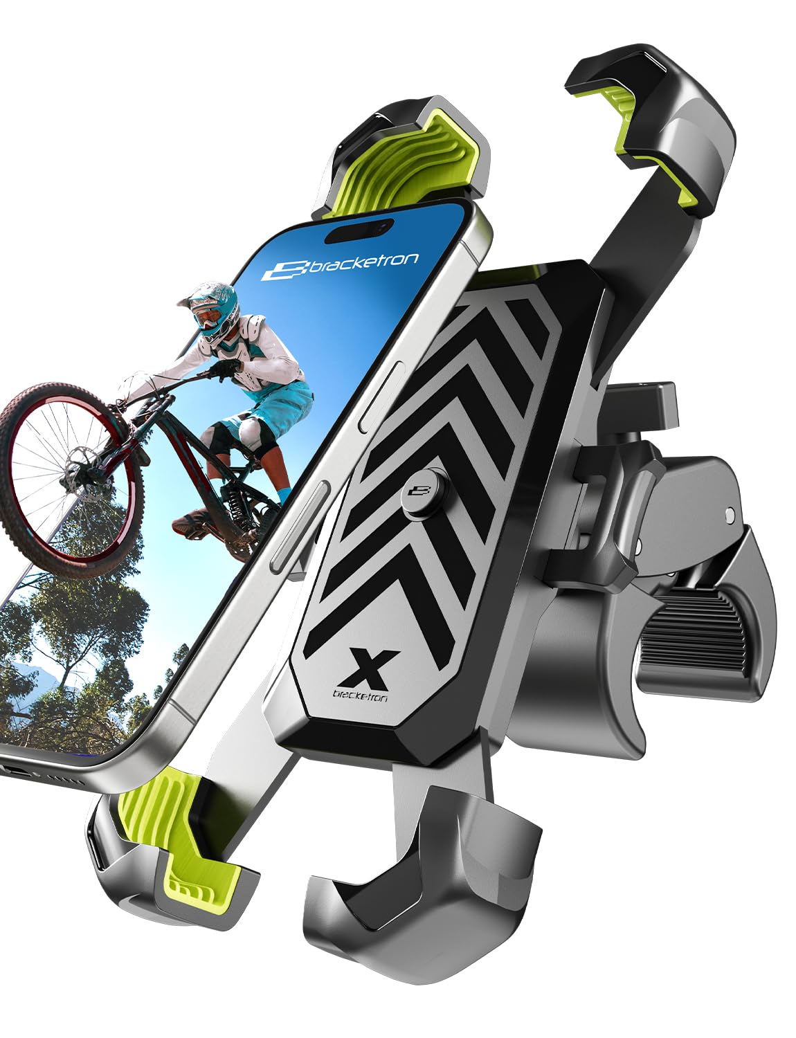 Bracketron Bike Phone Holder,[2025 Quick Release] Motorcycle Phone Mount,Phone Holder For Motorcycle Electric Bike,Scooter,Golf 