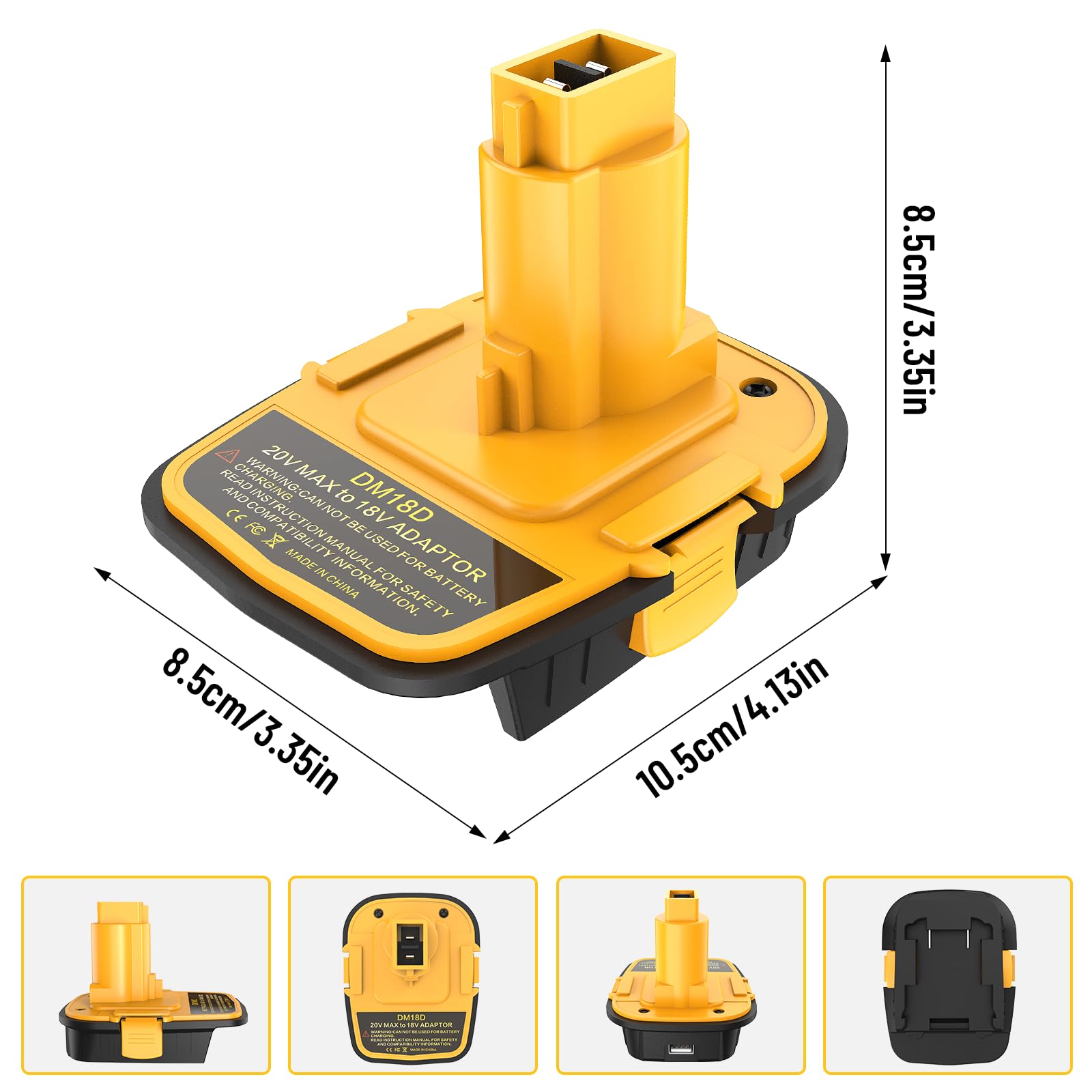 1 Pack Dm18D Battery Adapter Converter With Usb Port For Dewalt 18V Tools, Converts For De Walt 20V Or Mil Wau Kee 18V Li On To