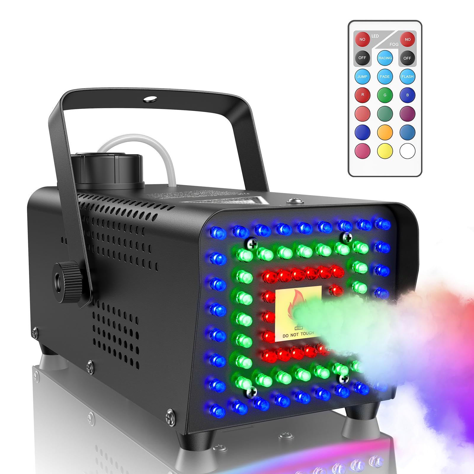 Fansteck Fog Machine, Smoke Machine With 72 Led Lights Effect, 500W And 2000Cfm Fog With Wireless Remote Control, Perfect For In