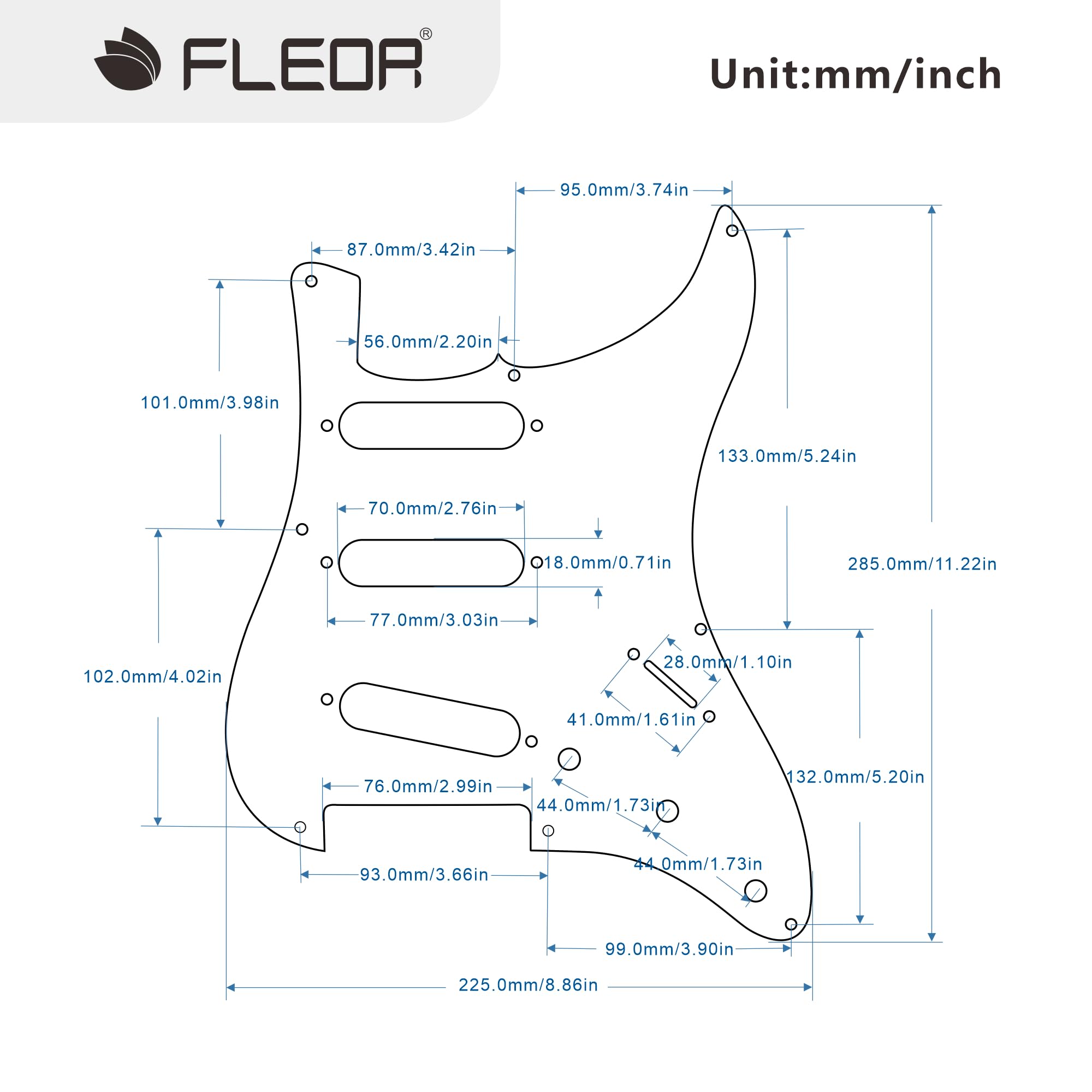 Fleor 3Ply Black Sss 8 Hole Vintage Strat Pickguard Backplate Tremolo Cavity Cover With Screw For Vintage Strat Style Guitar Par