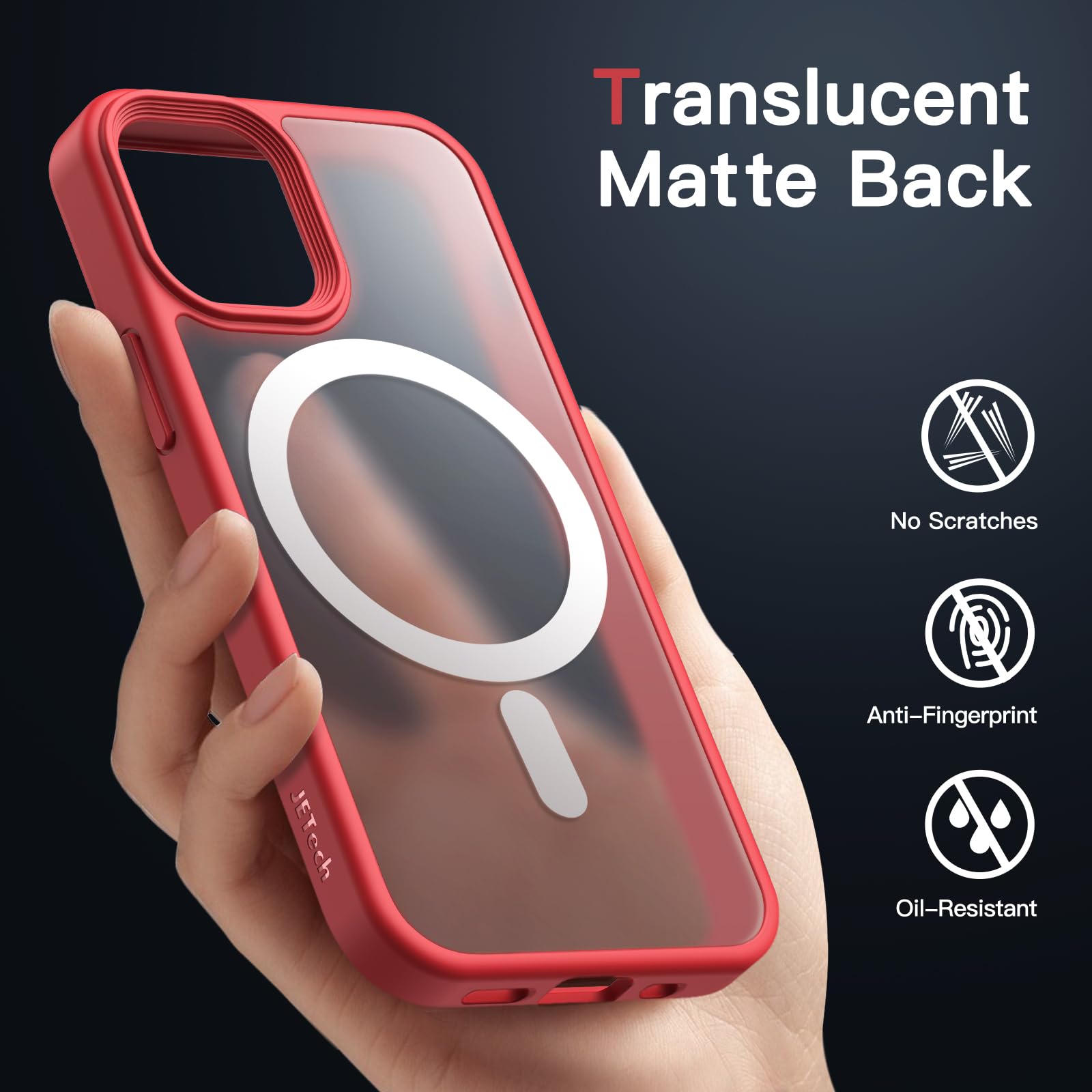 Jetech Magnetic Case For Iphone 12 Mini 5.4 Inch Compatible With Magsafe, Translucent Matte Back Slim Shockproof Phone Cover (Re