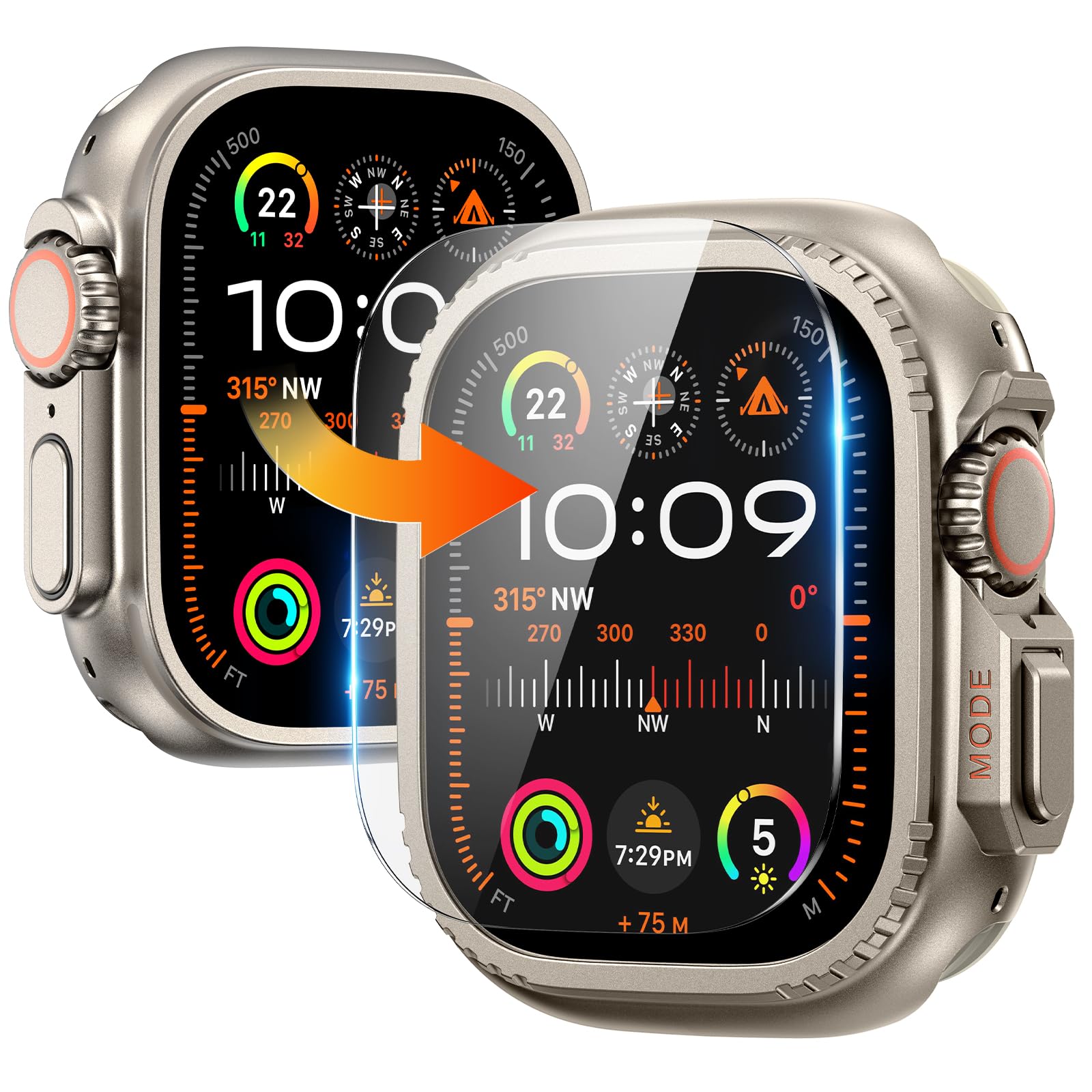 Goton Metal Case Compatible For Apple Watch Ultra 2 2024 Ultra Screen Protector 49Mm, Rugged Bumper 49 Mm With Back Cover, Water