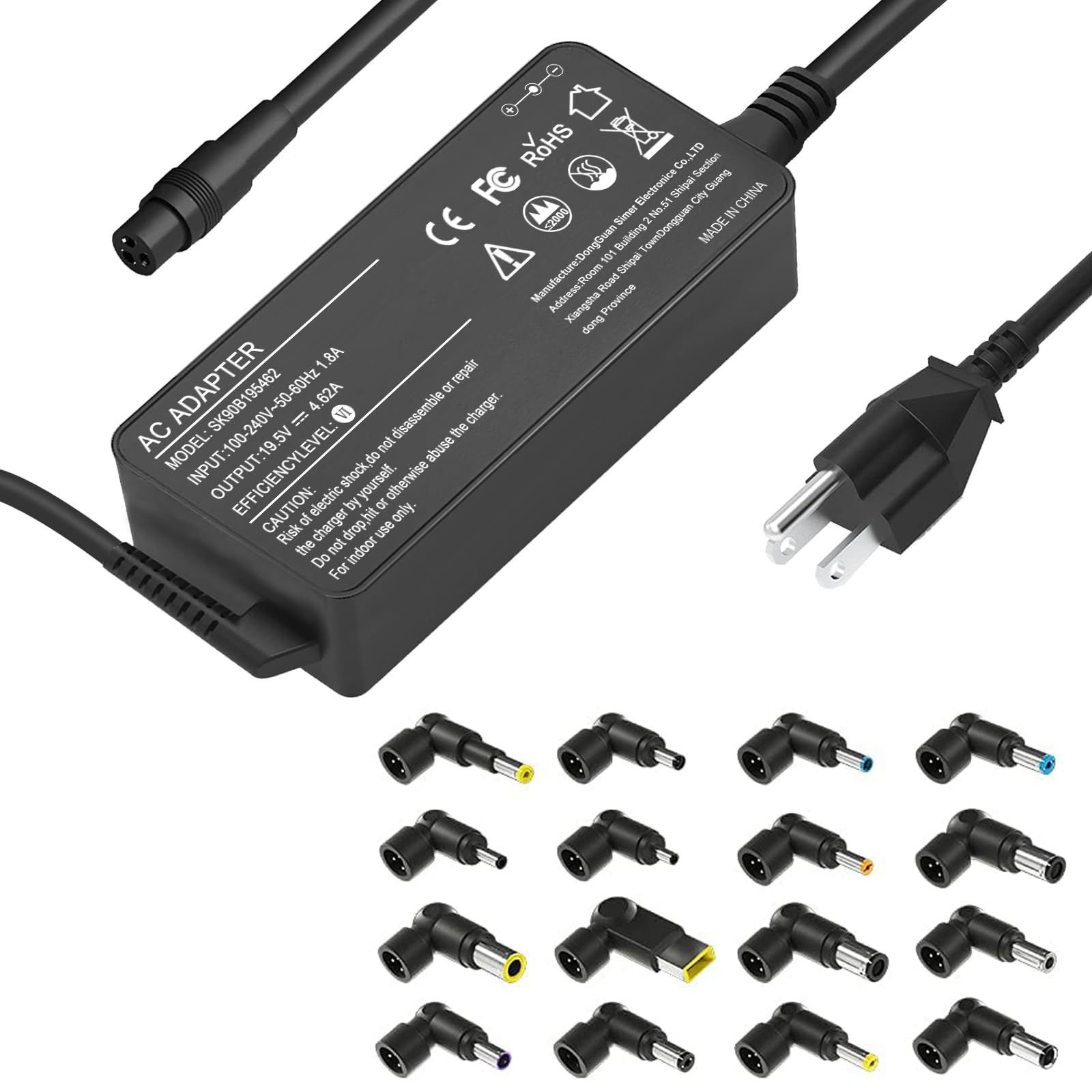 90W Universal Ac Adapter Laptop Charger Compatible With Hp Dell Lenovo Acer Asus Toshiba Samsung Ibm Sony Fujitsu Gateway Notebook Ultrabook Chromebook Power Supply Cord With 16 Connectors
