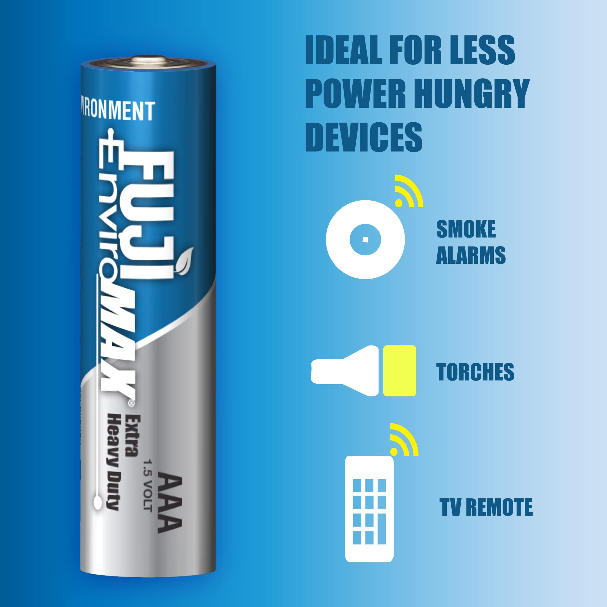 Fuji Enviromax 3400Bp4 Enviromax Aaa Extra Heavy-Duty Batteries (4 Pk), Blue, Standard